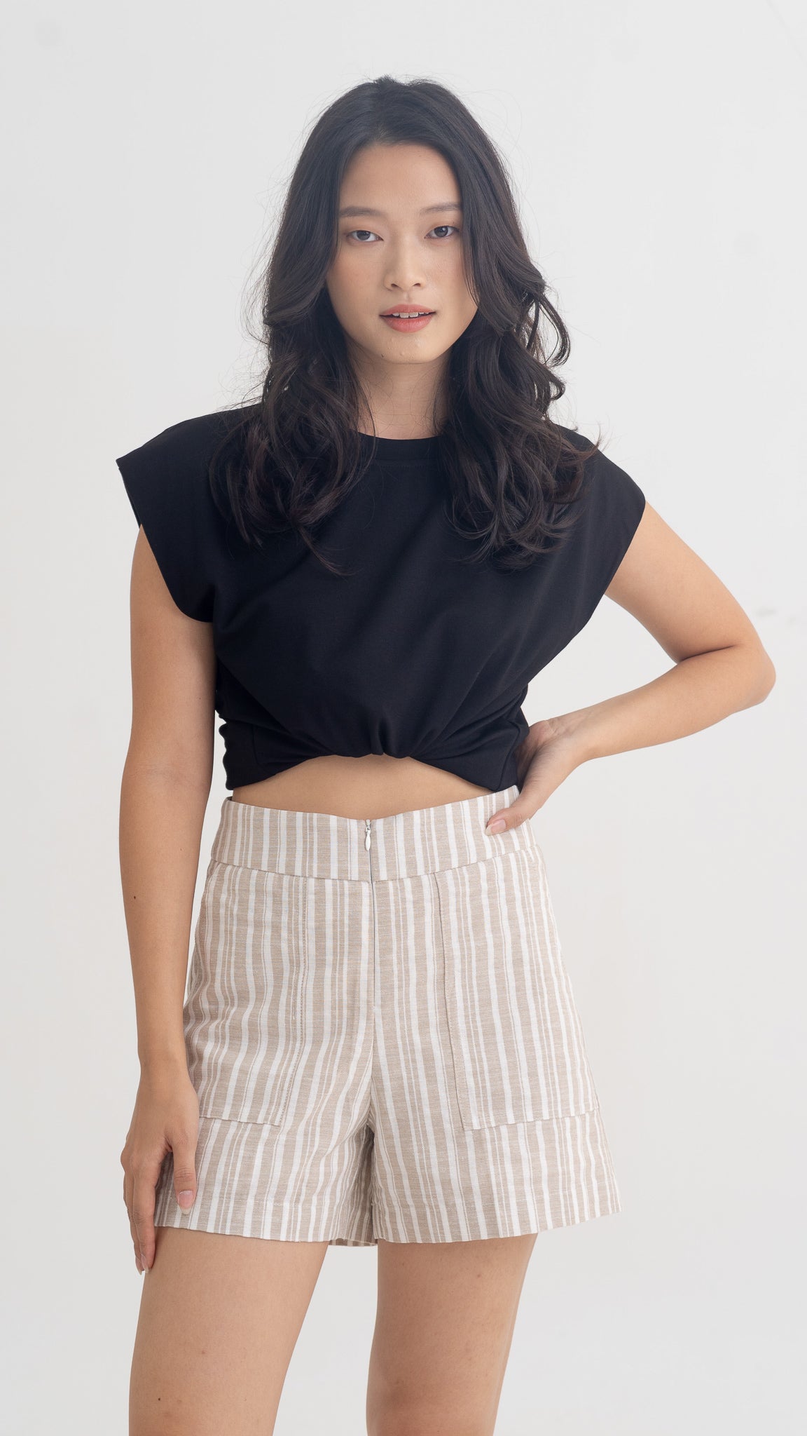 Resort Vibes Striped Shorts in Khaki [ONLINE ONLY]