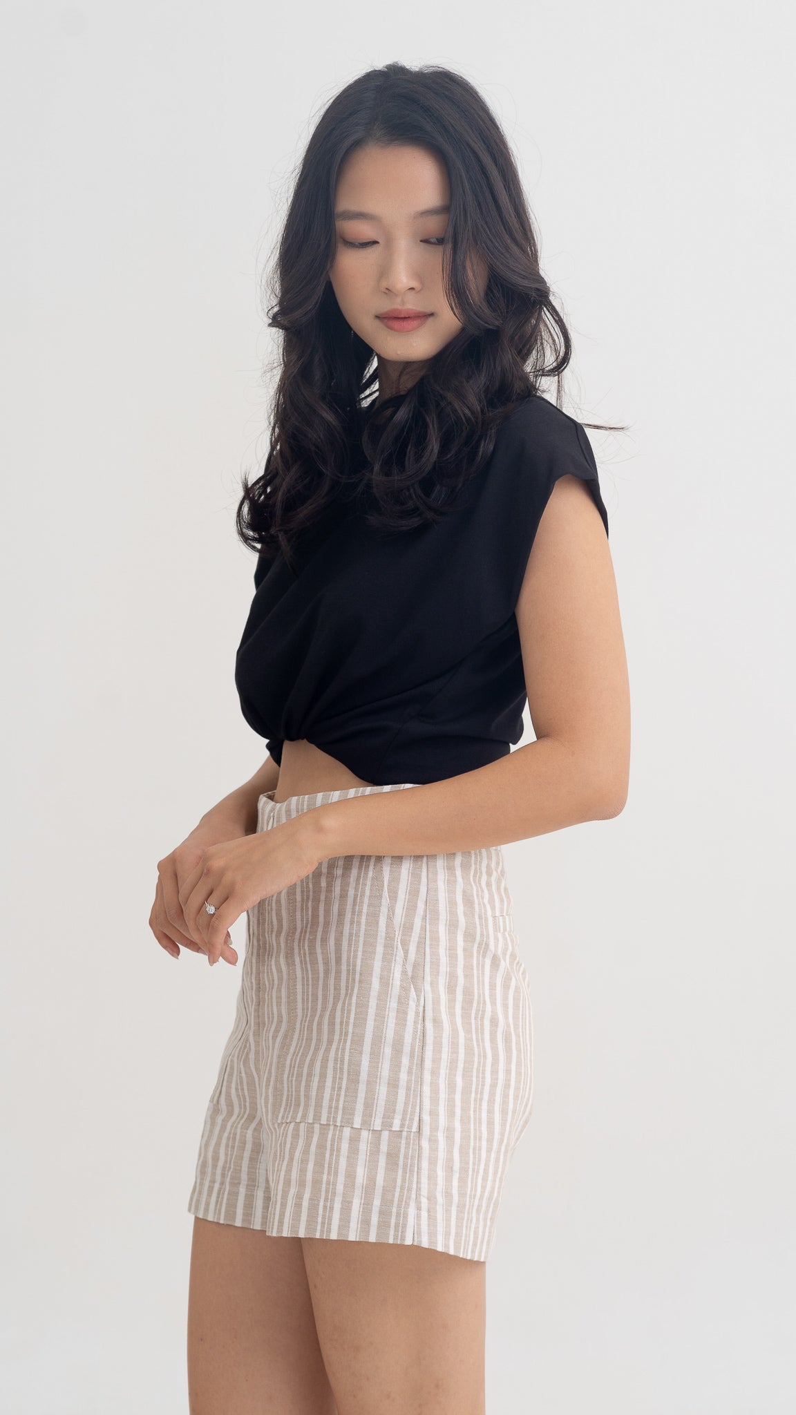 Resort Vibes Striped Shorts in Khaki [ONLINE ONLY]