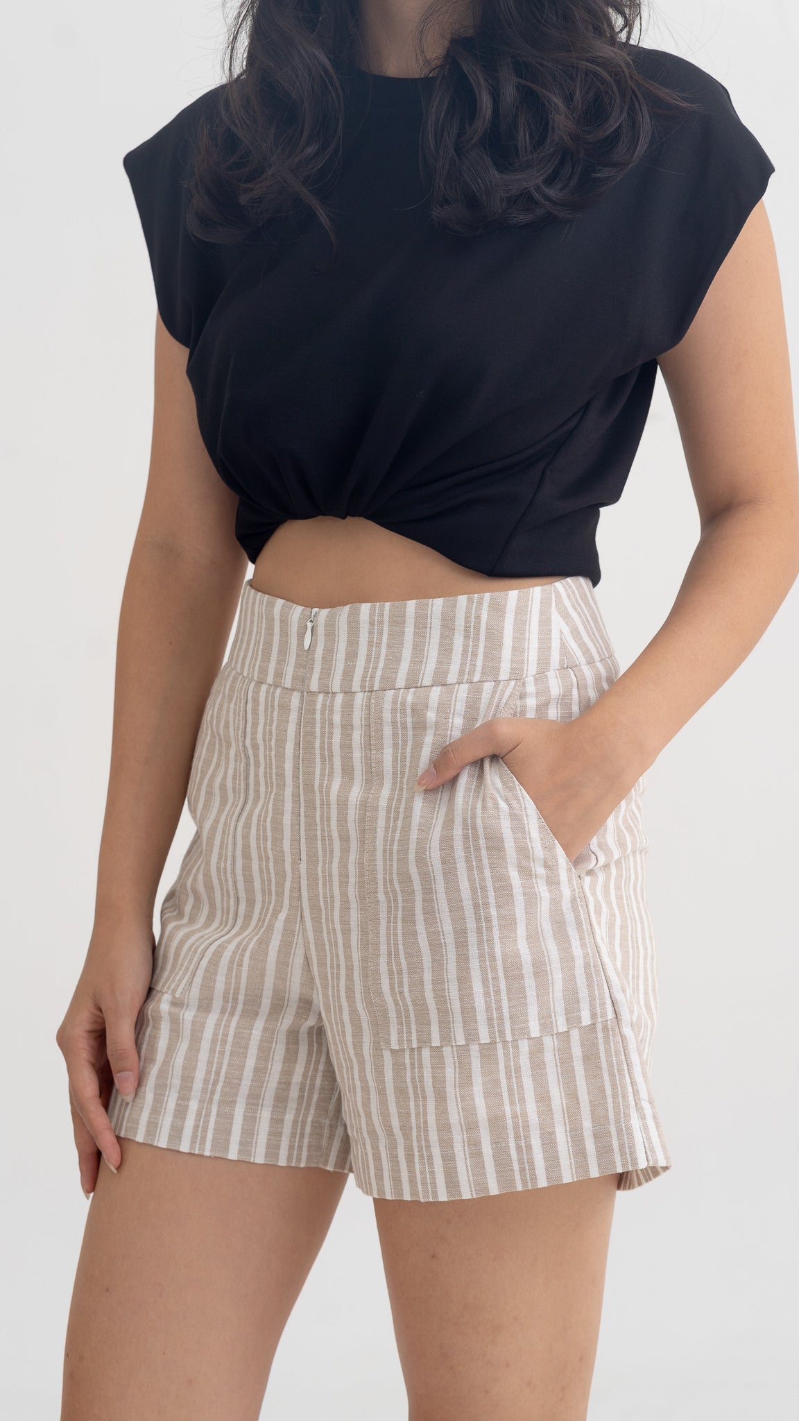 Resort Vibes Striped Shorts in Khaki [ONLINE ONLY]