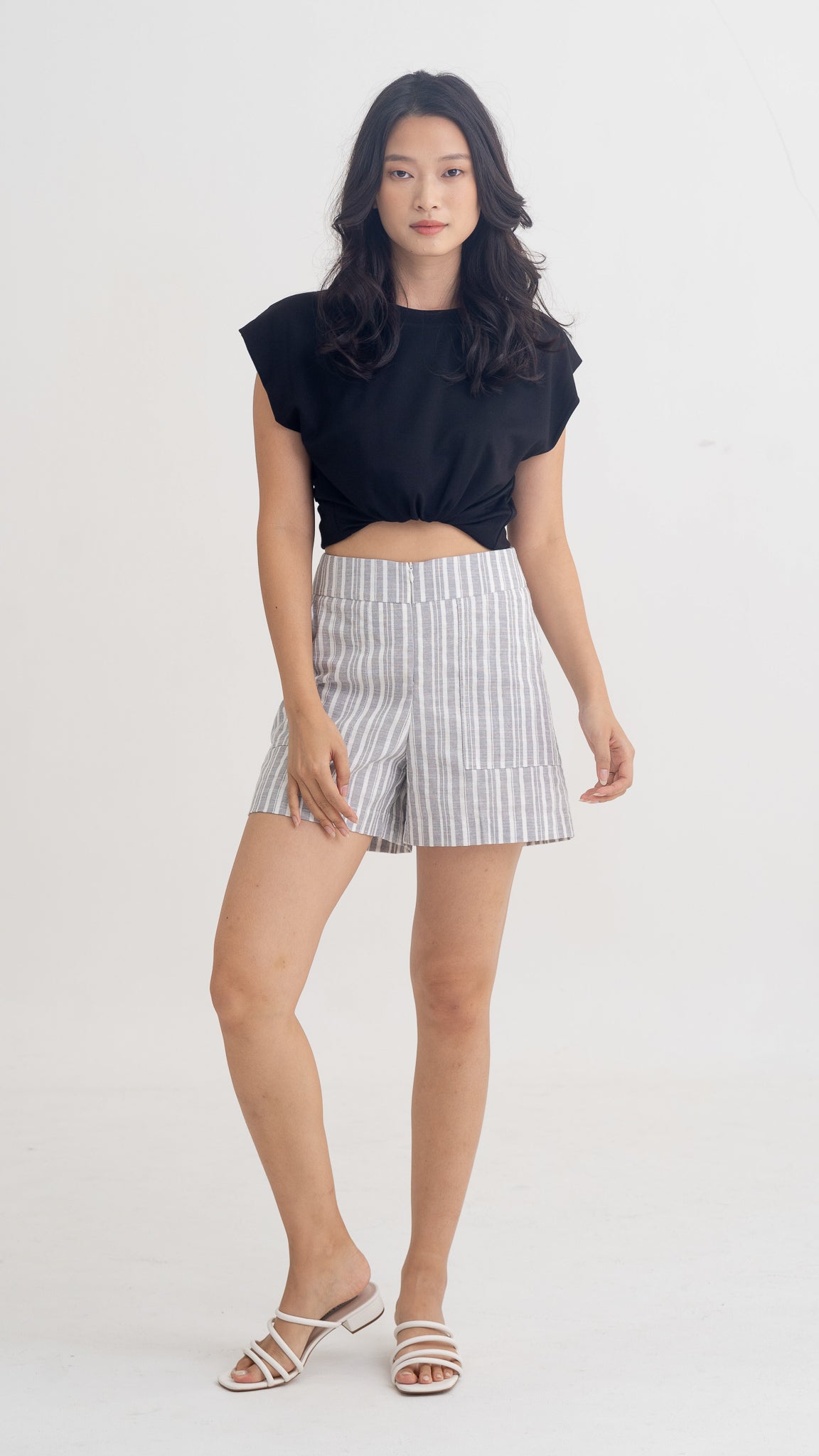 Resort Vibes Striped Shorts in Dusty Blue [ONLINE ONLY]