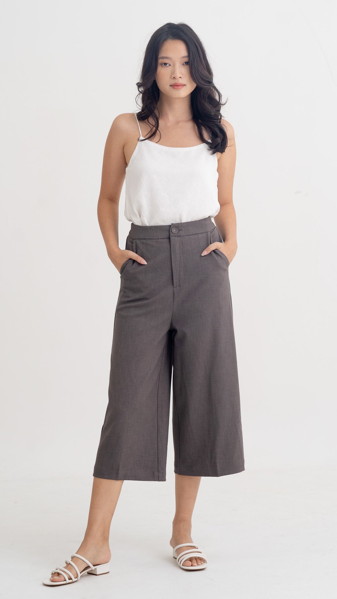 Xin Elastic Waist Culottes in Dark Grey [ONLINE ONLY]