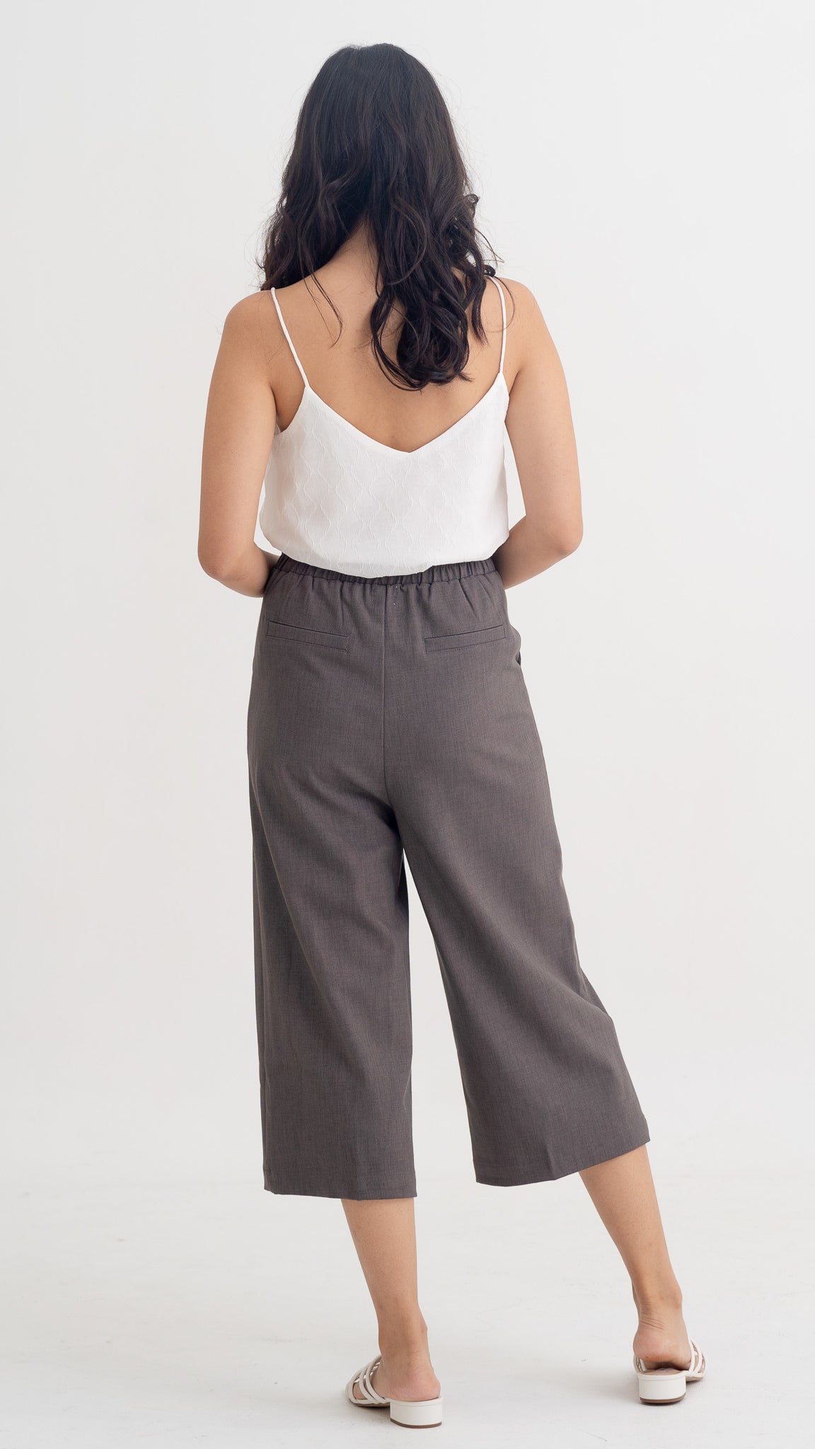 Xin Elastic Waist Culottes in Dark Grey [ONLINE ONLY]