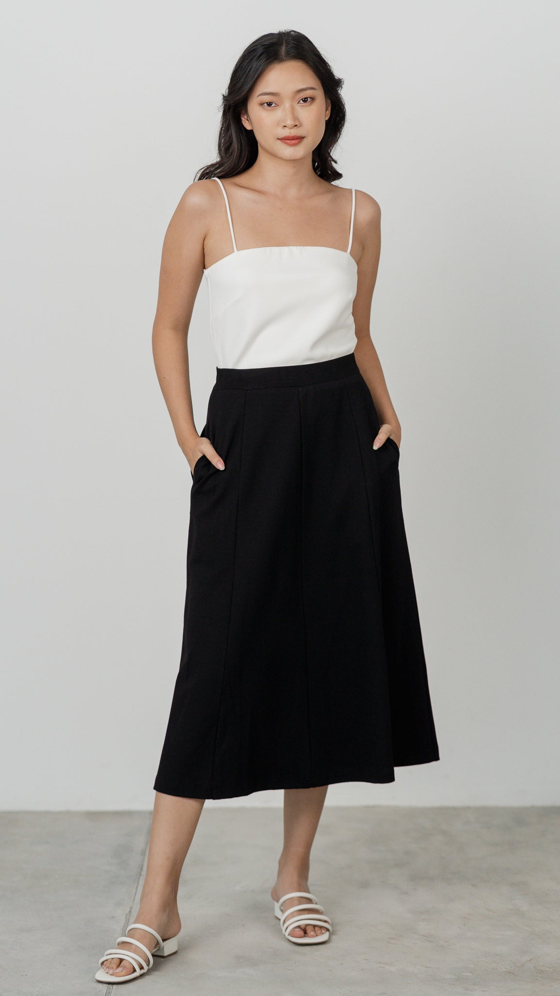 Amanda Panel Roma Skirt in Black [ONLINE ONLY]