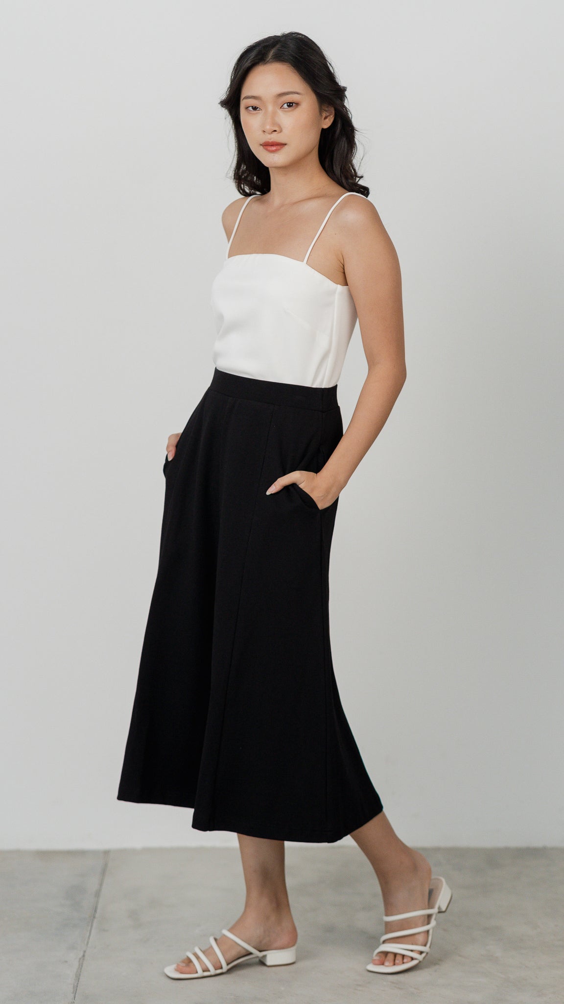 Amanda Panel Roma Skirt in Black [ONLINE ONLY]