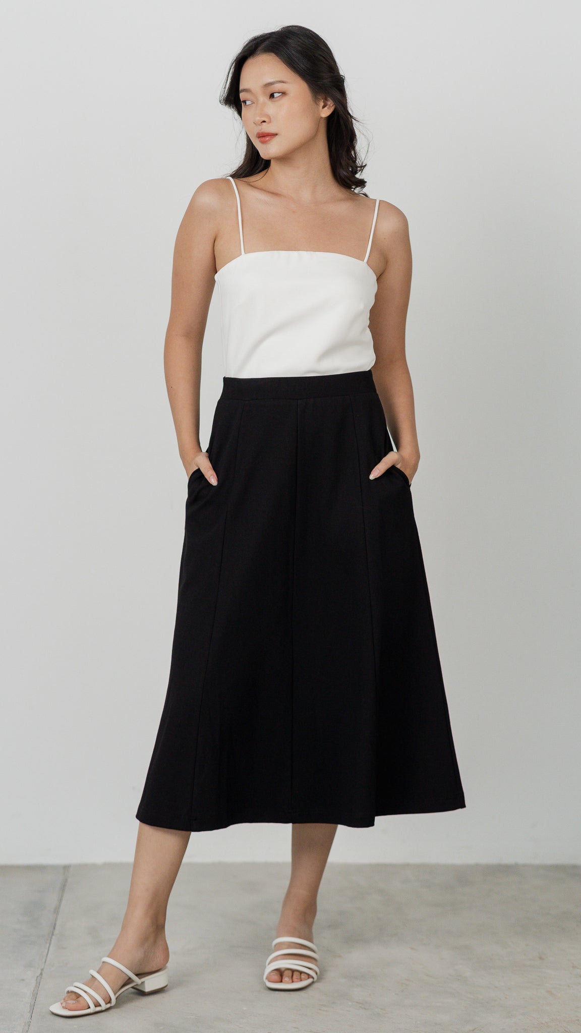 Amanda Panel Roma Skirt in Black [ONLINE ONLY]