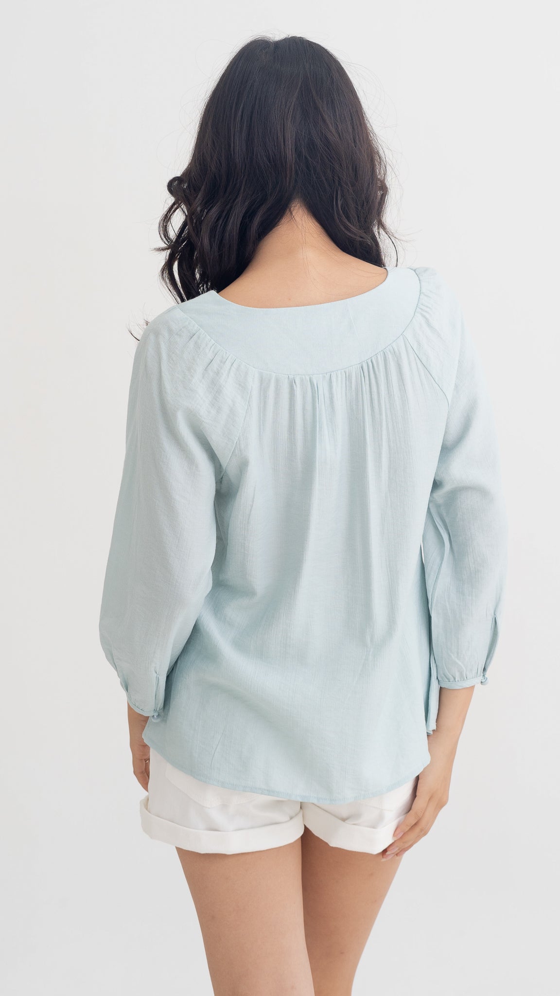 Desiree Textured Loosefit Blouse in Sage [ONLINE ONLY]