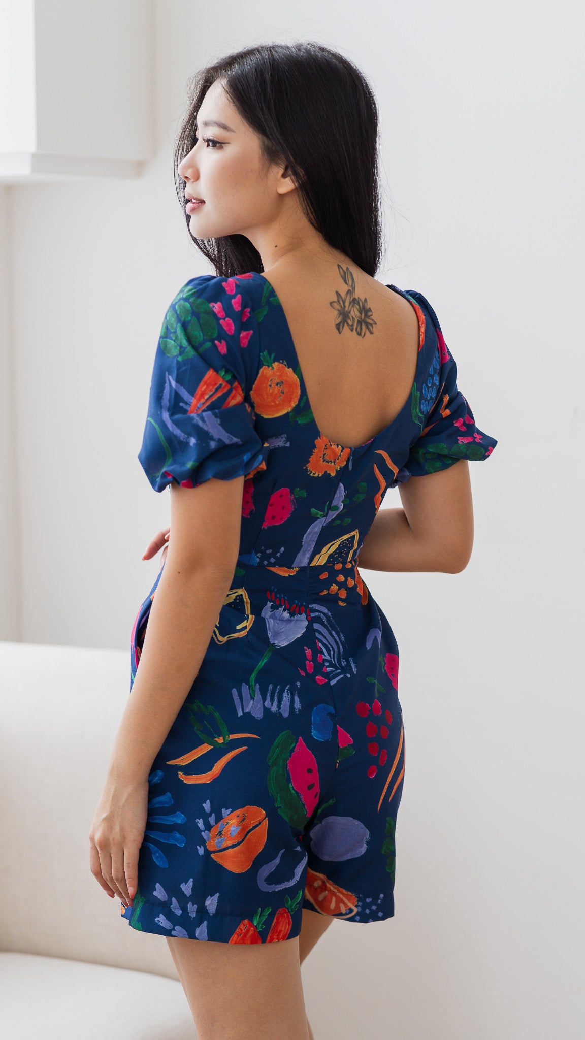 Fruit For Thought Jumpsuit in Blue [ONLINE ONLY]