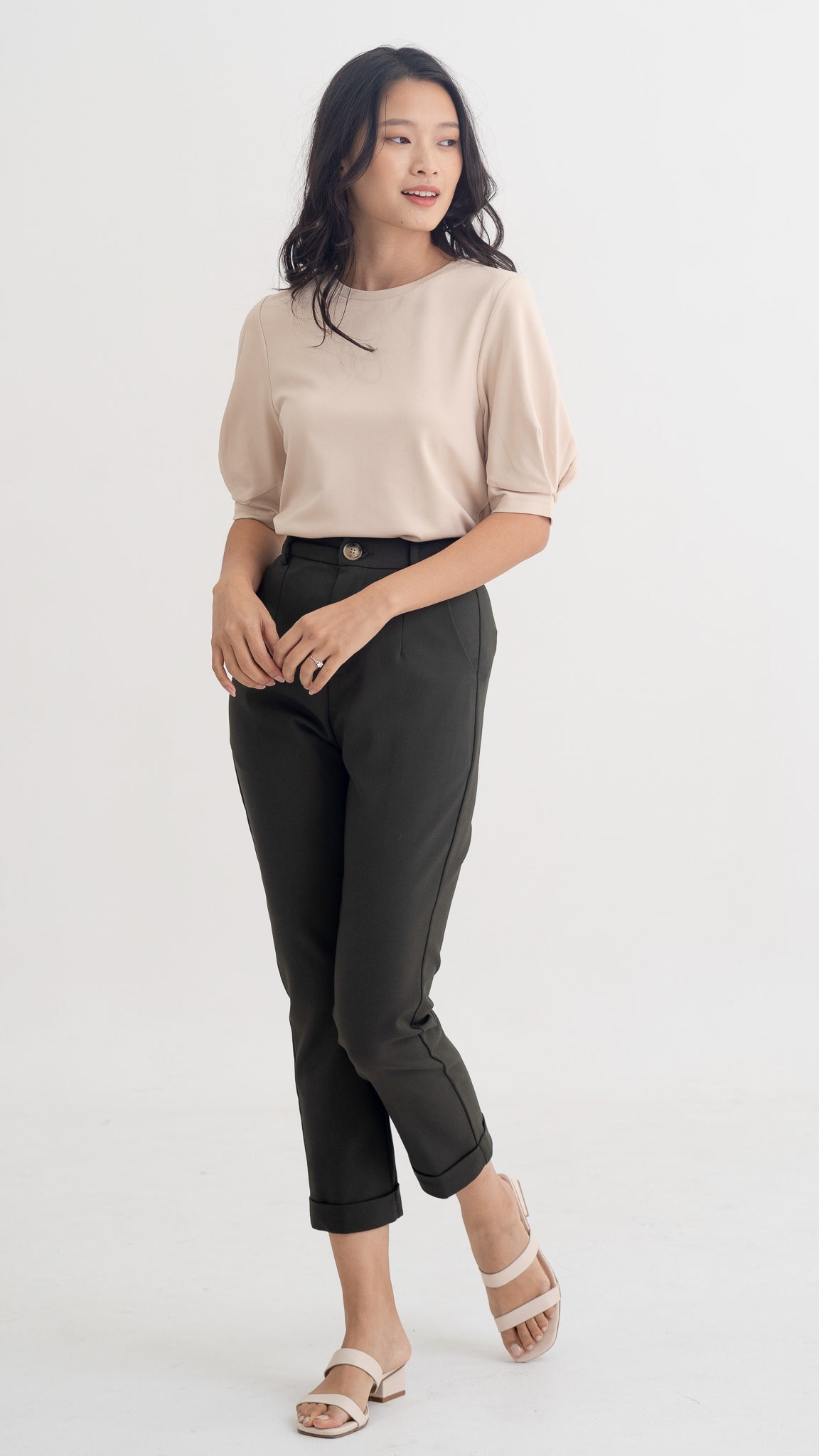 Claudine Puff Sleeve Roma Blouse in Ecru [ONLINE ONLY]