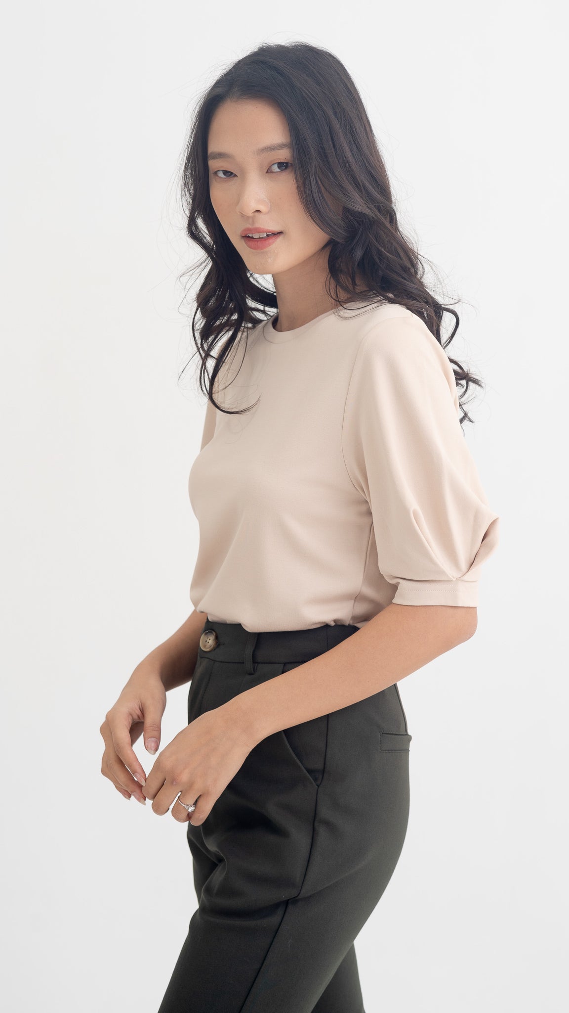 Claudine Puff Sleeve Roma Blouse in Ecru [ONLINE ONLY]