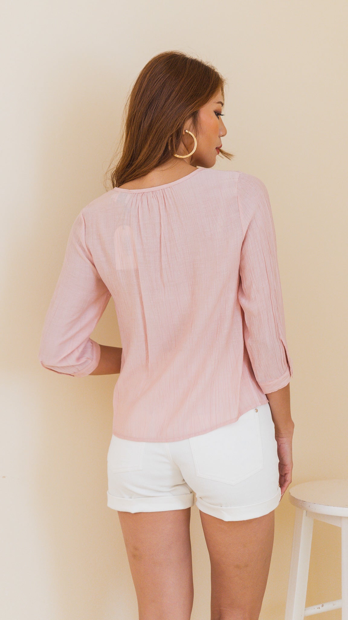 Kristie Relaxed Fit Blouse in Pink [ONLINE ONLY]