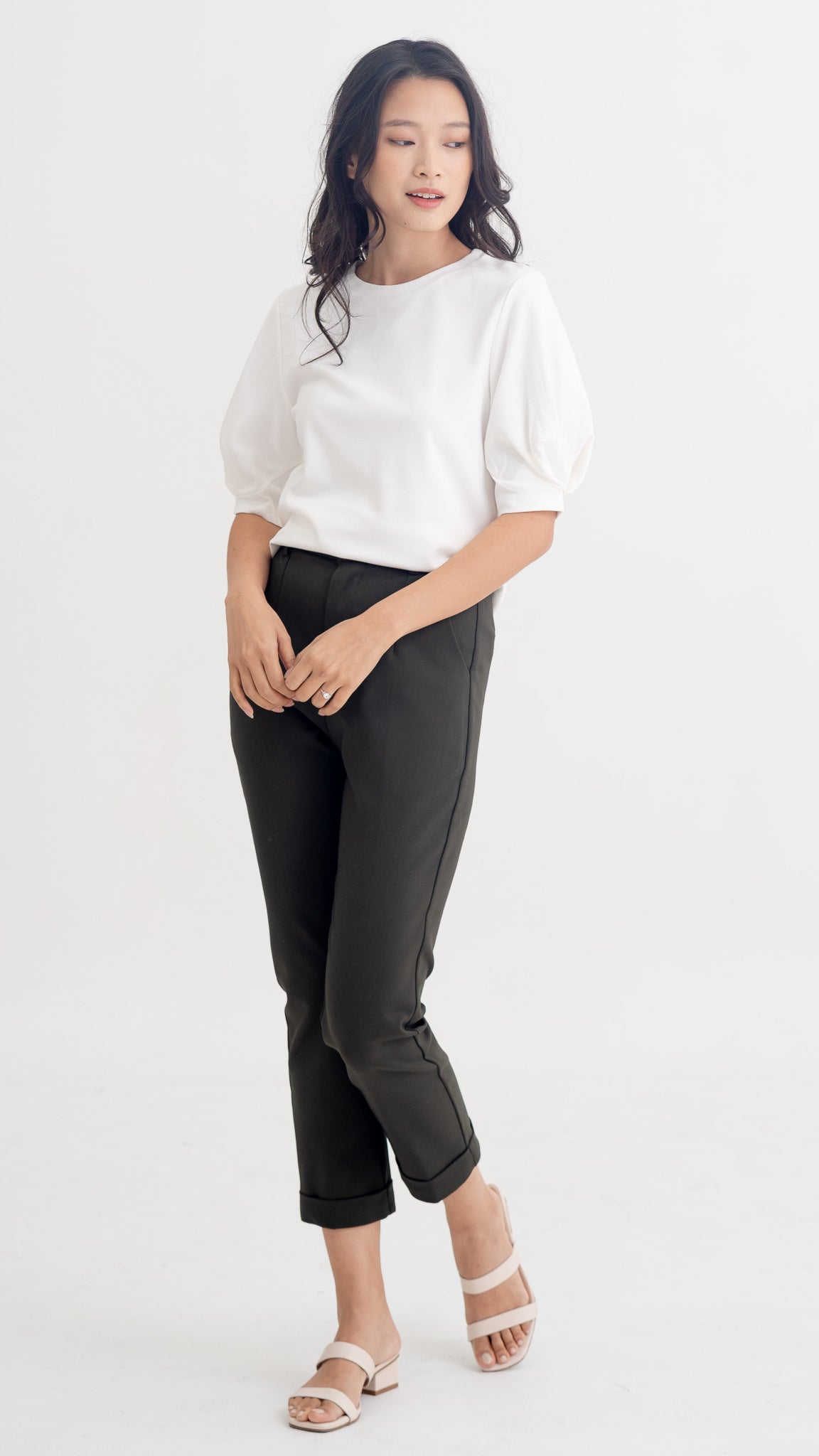 Claudine Puff Sleeve Roma Blouse in White [ONLINE ONLY]