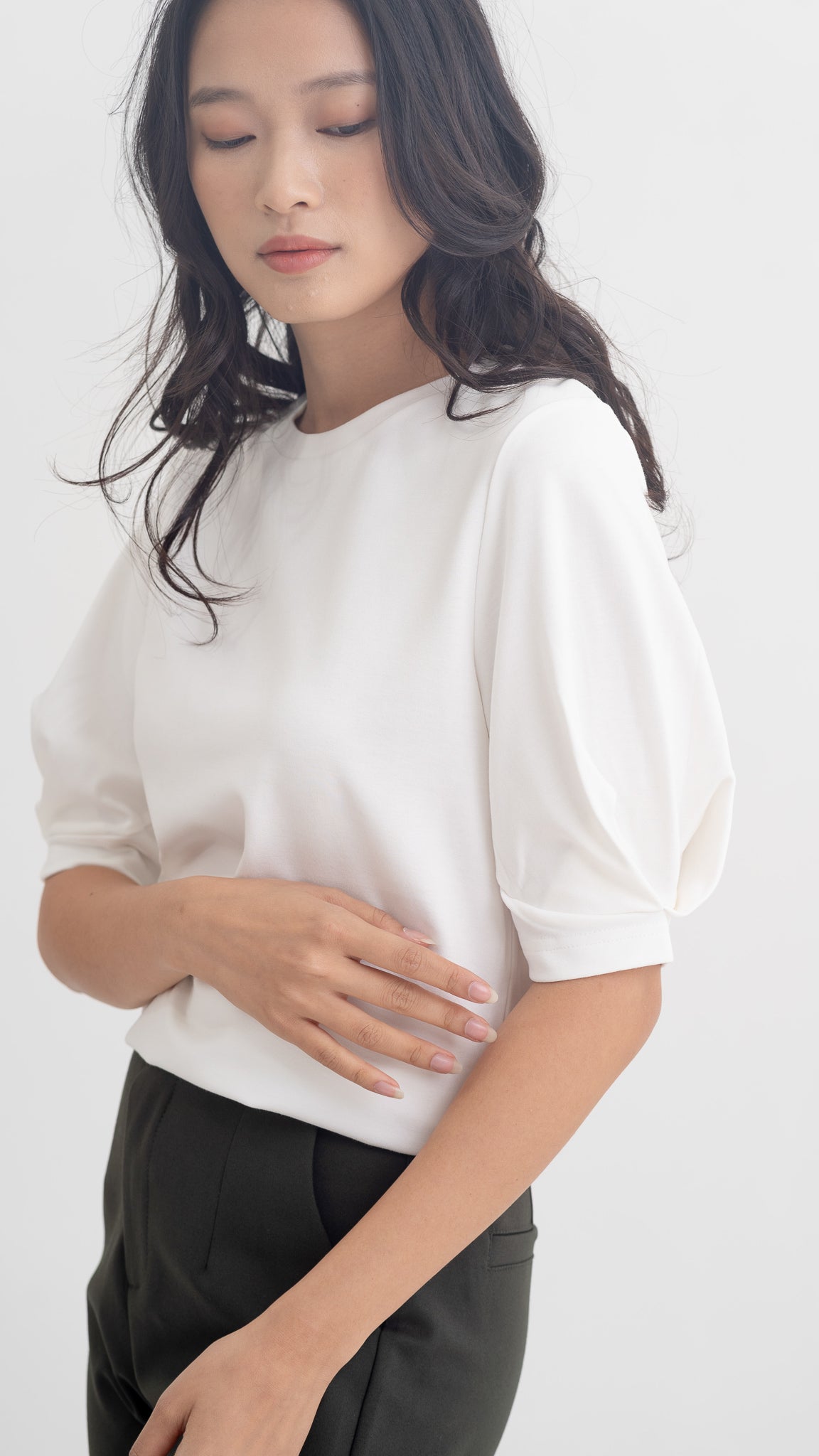 Claudine Puff Sleeve Roma Blouse in White [ONLINE ONLY]
