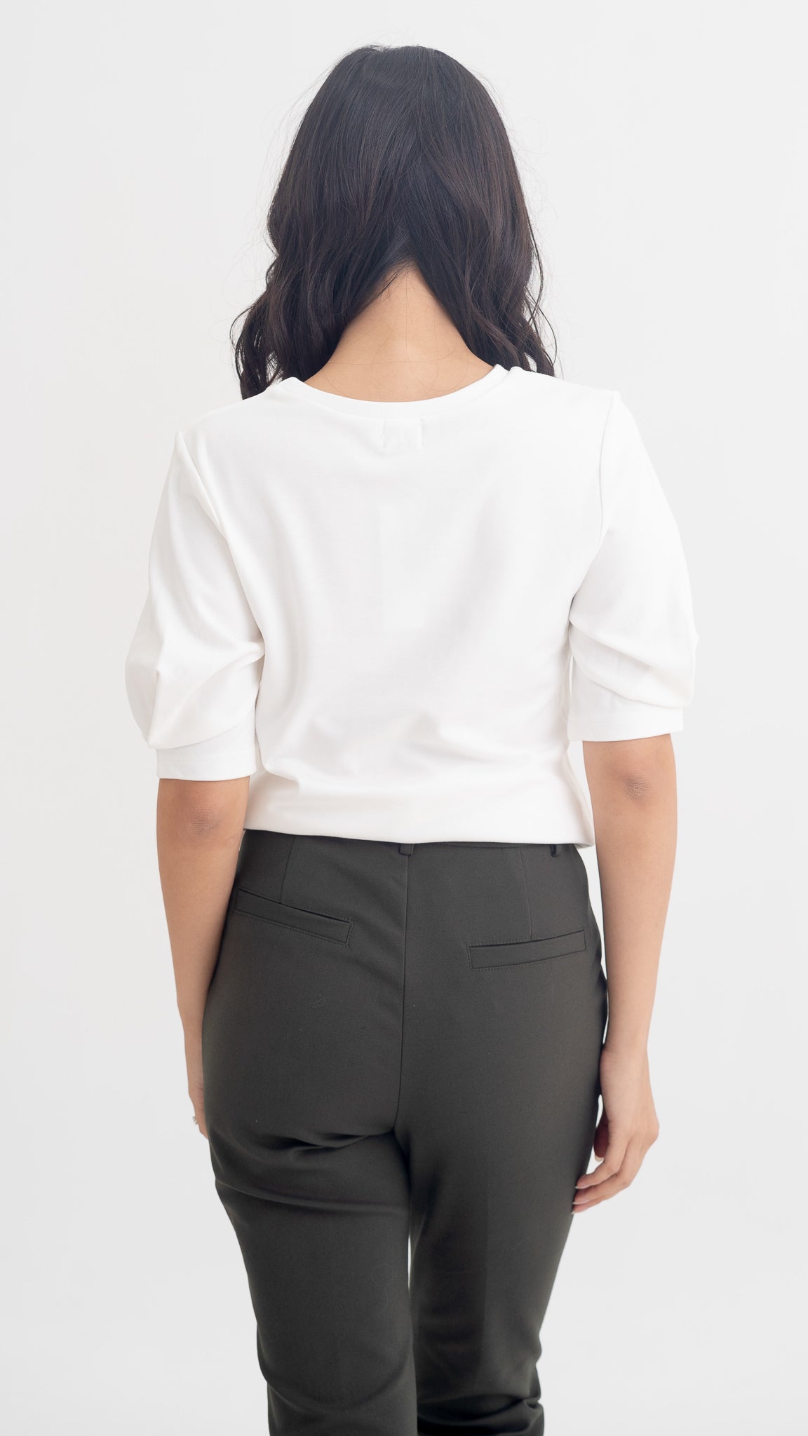 Claudine Puff Sleeve Roma Blouse in White [ONLINE ONLY]