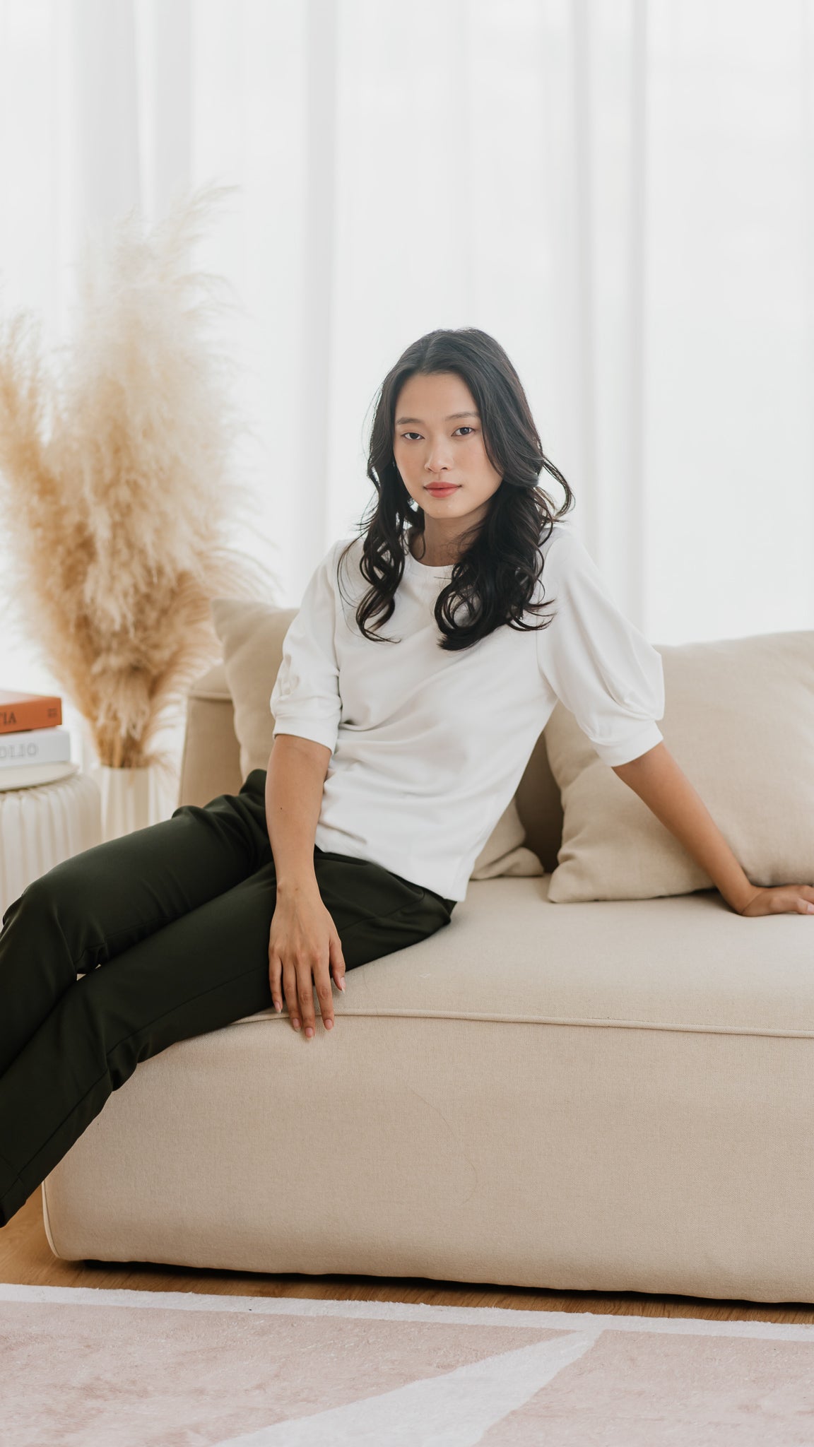 Claudine Puff Sleeve Roma Blouse in White [ONLINE ONLY]