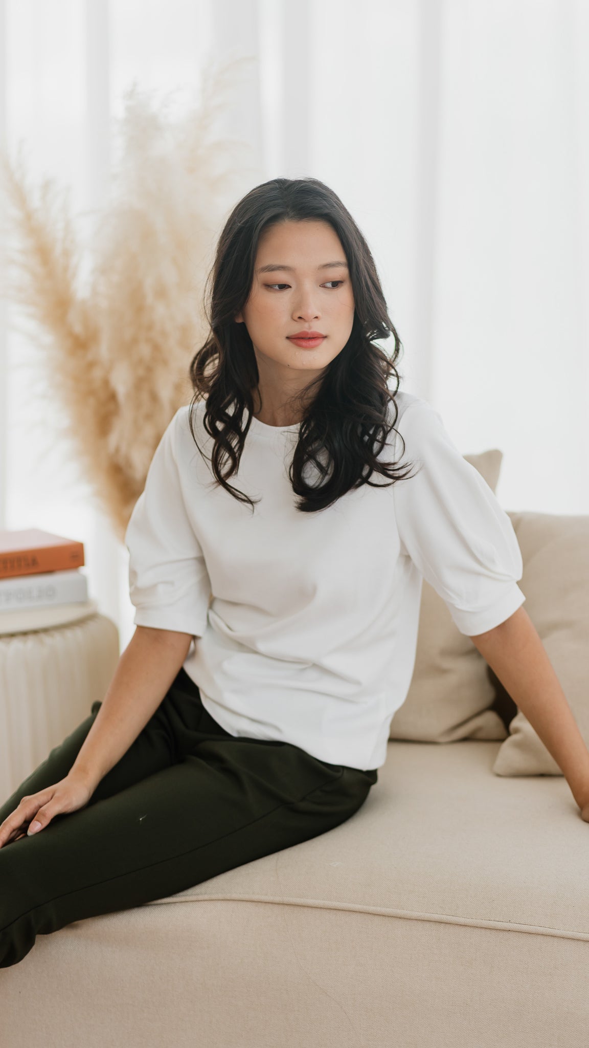 Claudine Puff Sleeve Roma Blouse in White [ONLINE ONLY]