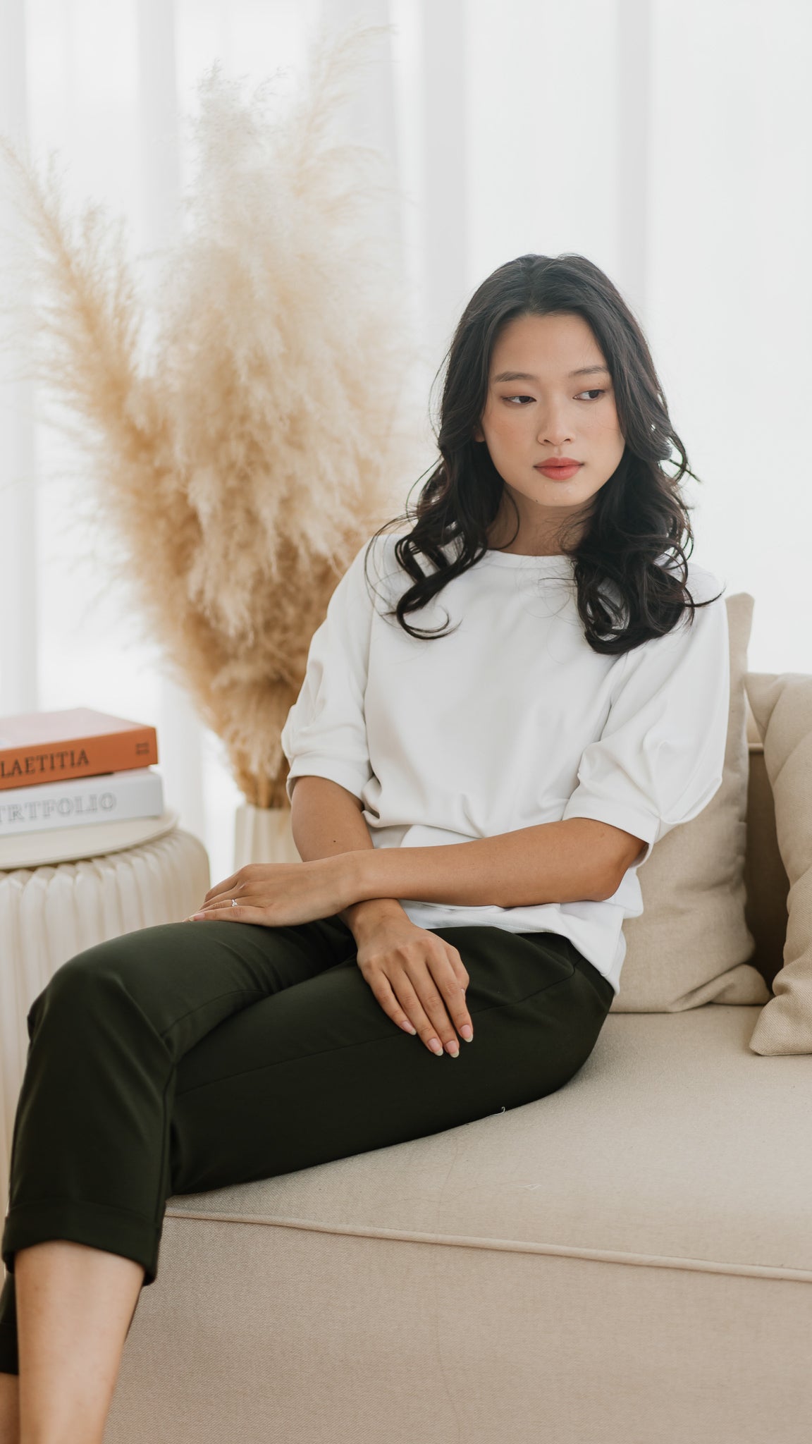 Claudine Puff Sleeve Roma Blouse in White [ONLINE ONLY]