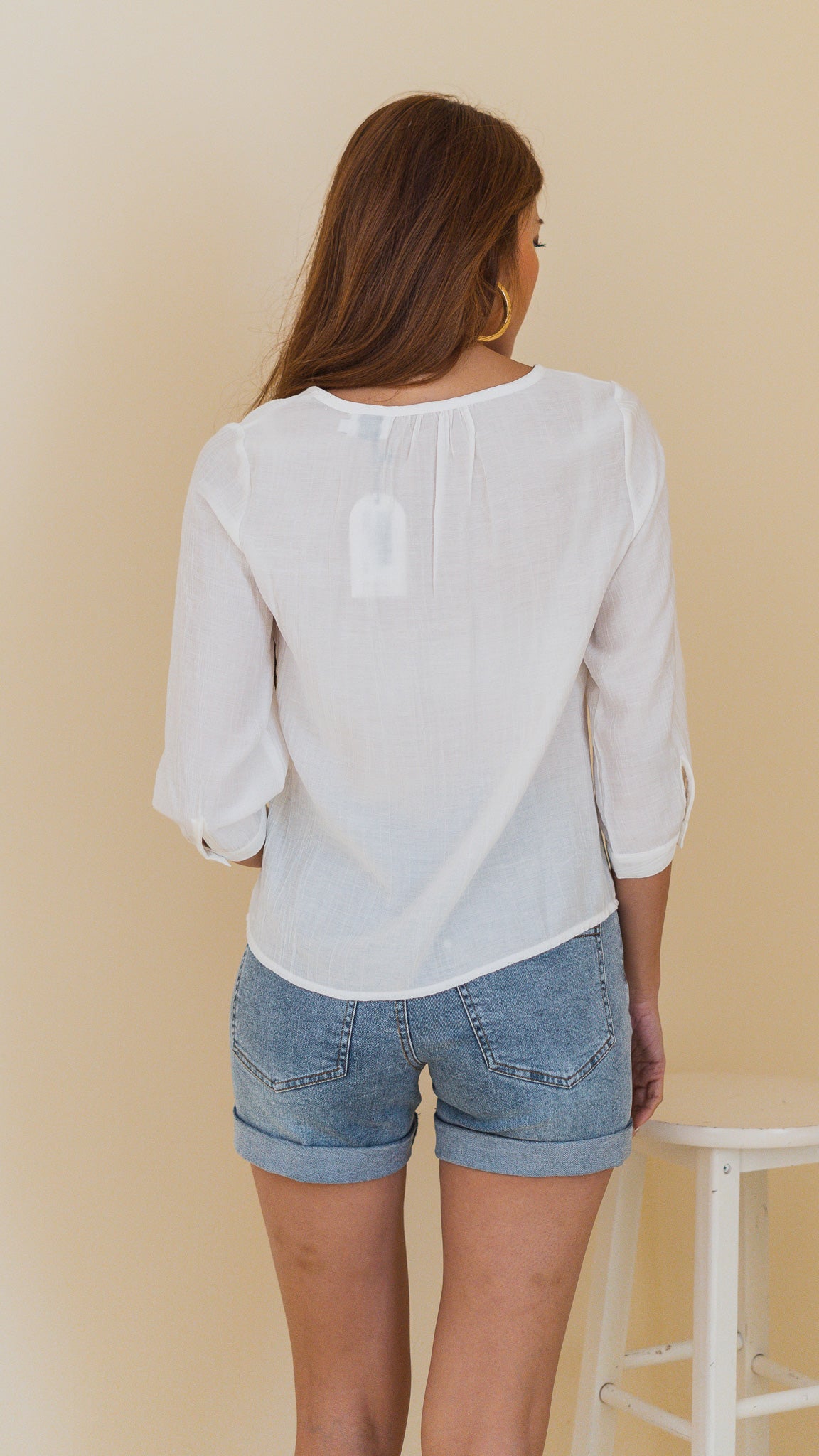 Kristie Relaxed Fit Blouse in White [ONLINE ONLY]