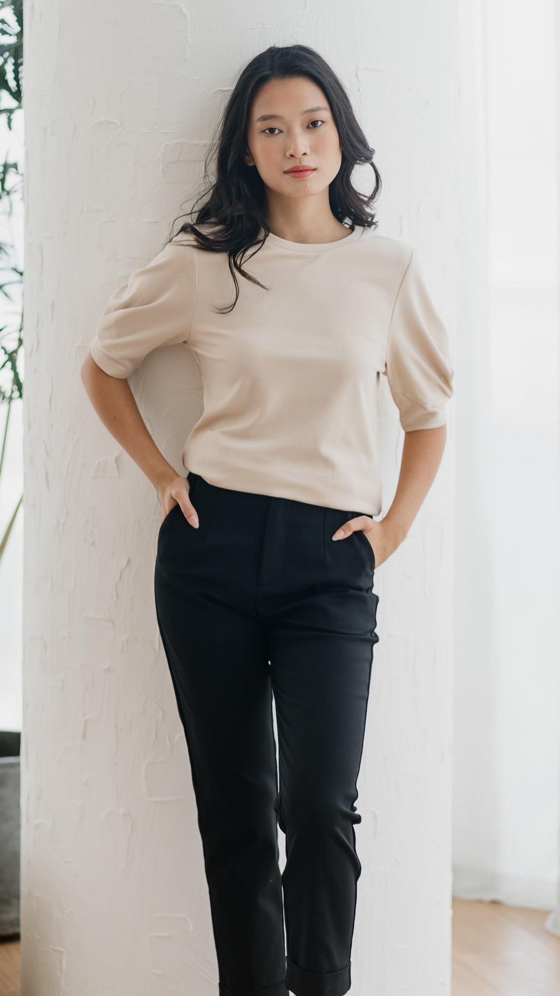 Claudine Puff Sleeve Roma Blouse in Ecru [ONLINE ONLY]