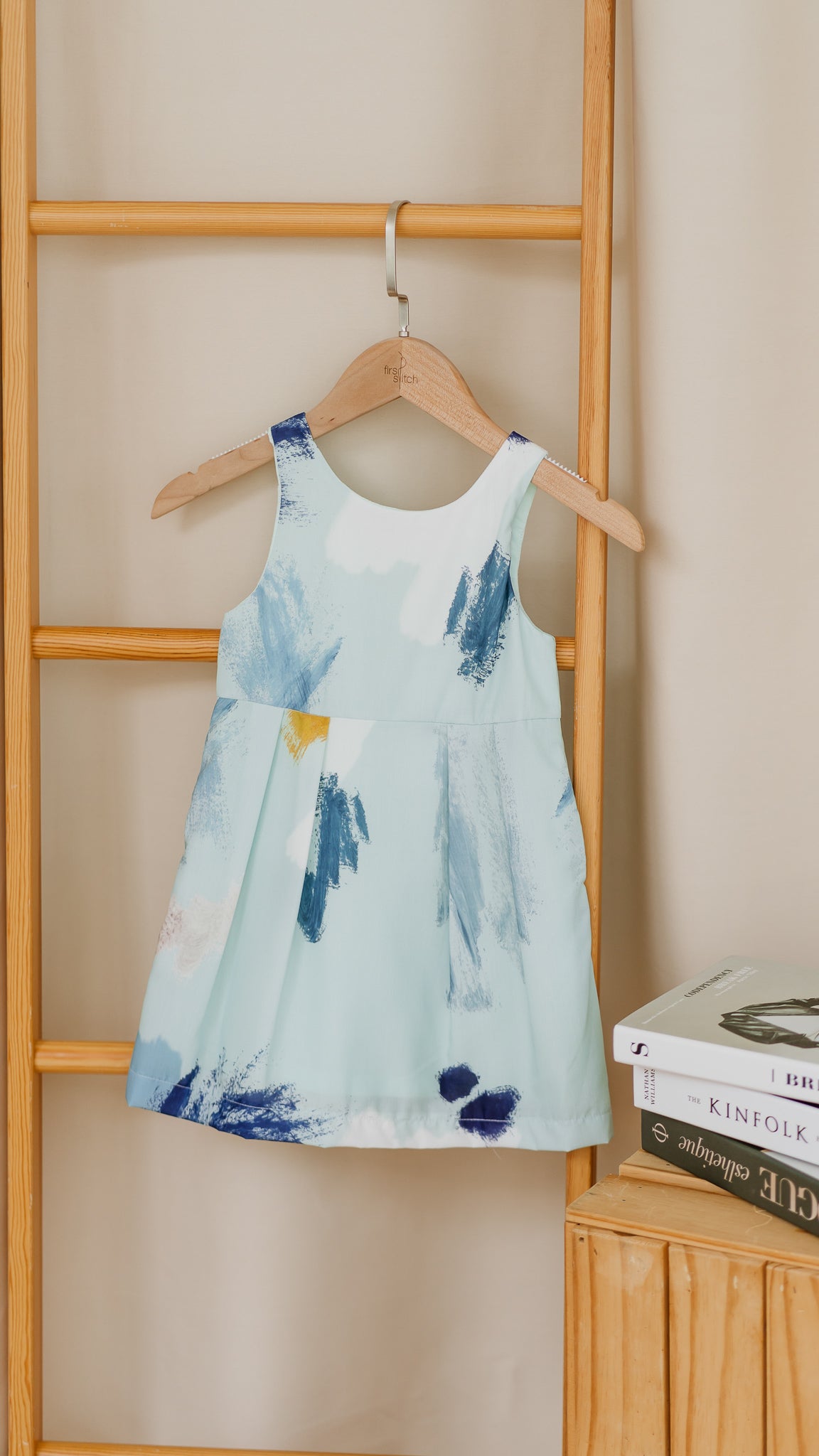 If I Were A Painter Kids' Dress in Aqua