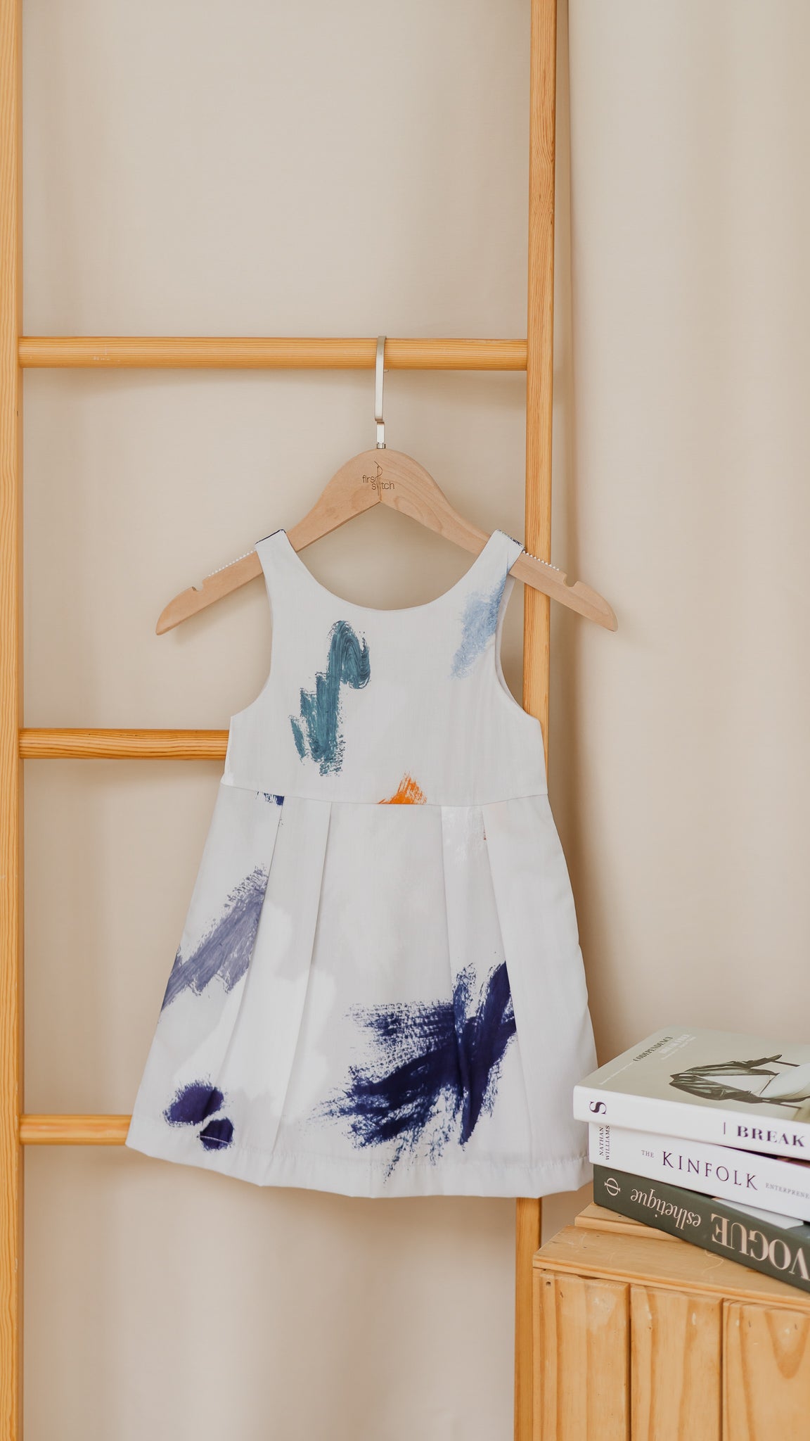 If I Were A Painter Kids' Dress in Stone