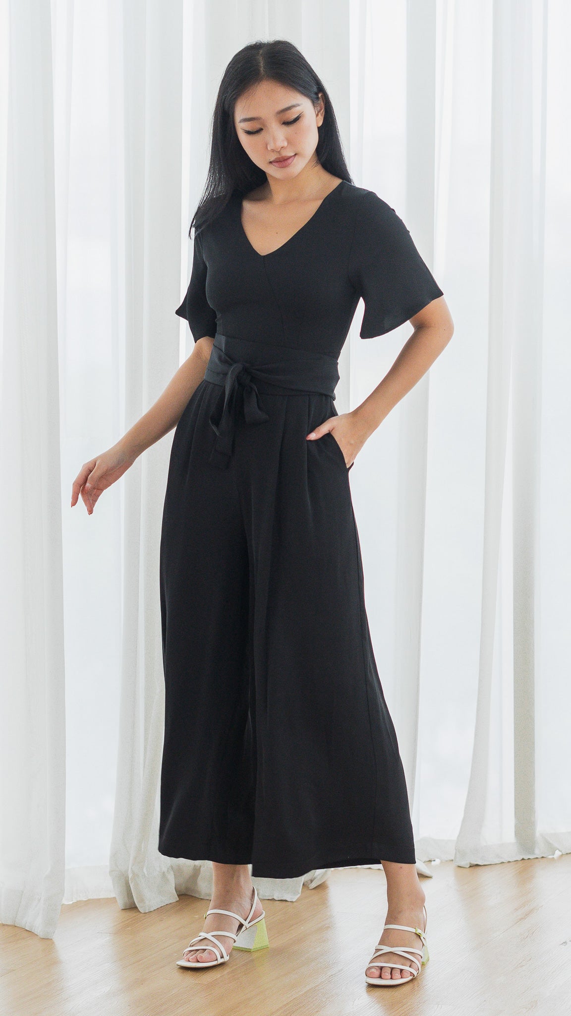 A Moment In Time Maxi Jumpsuit in Black [ONLINE ONLY]