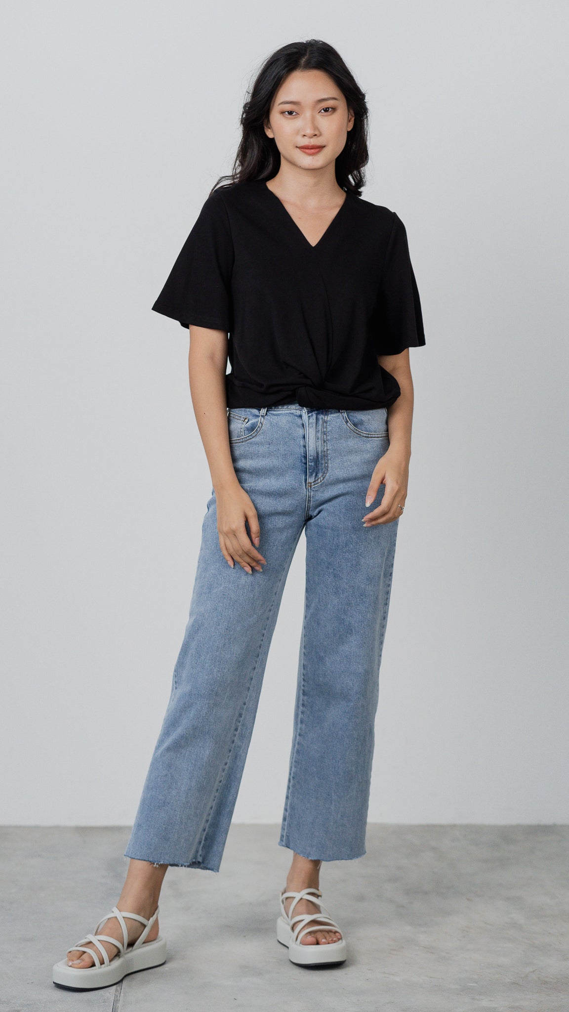 Vivien Knot Tencel Blend Blouse in Black [ONLINE ONLY]