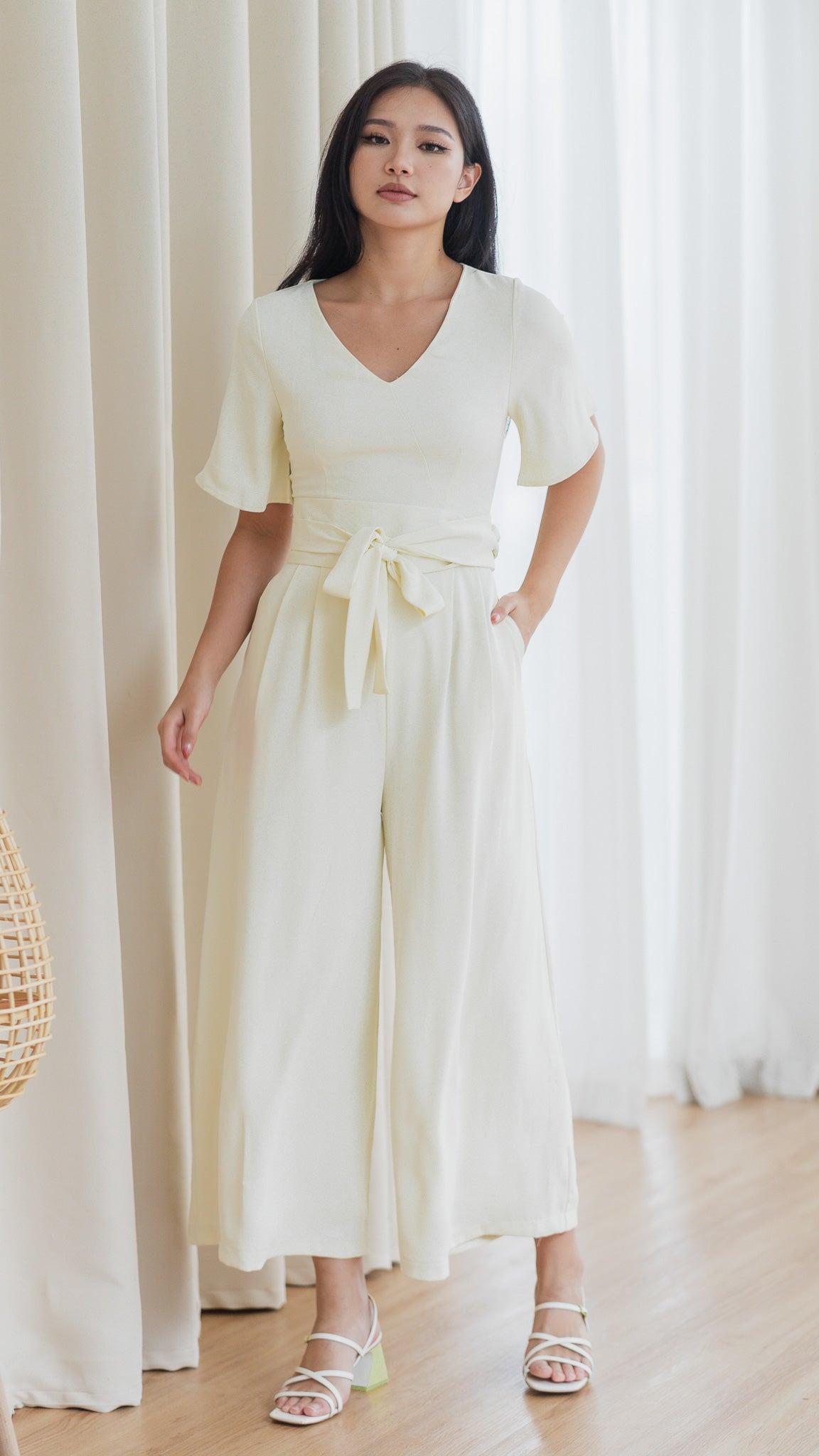 A Moment In Time Maxi Jumpsuit in Beige [ONLINE ONLY]