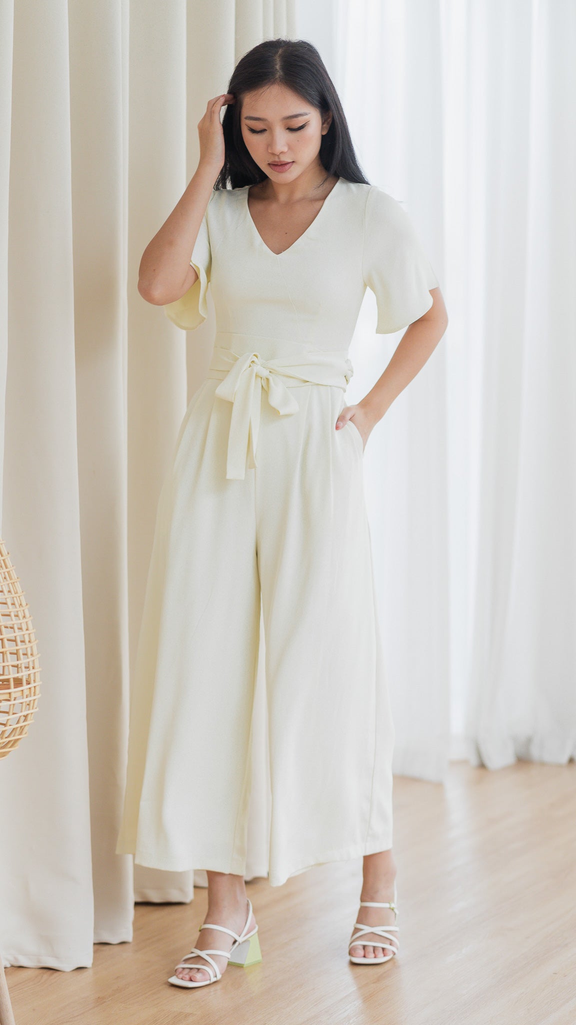 A Moment In Time Maxi Jumpsuit in Beige [ONLINE ONLY]