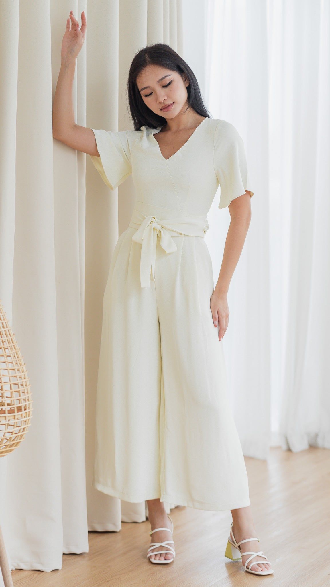 A Moment In Time Maxi Jumpsuit in Beige [ONLINE ONLY]