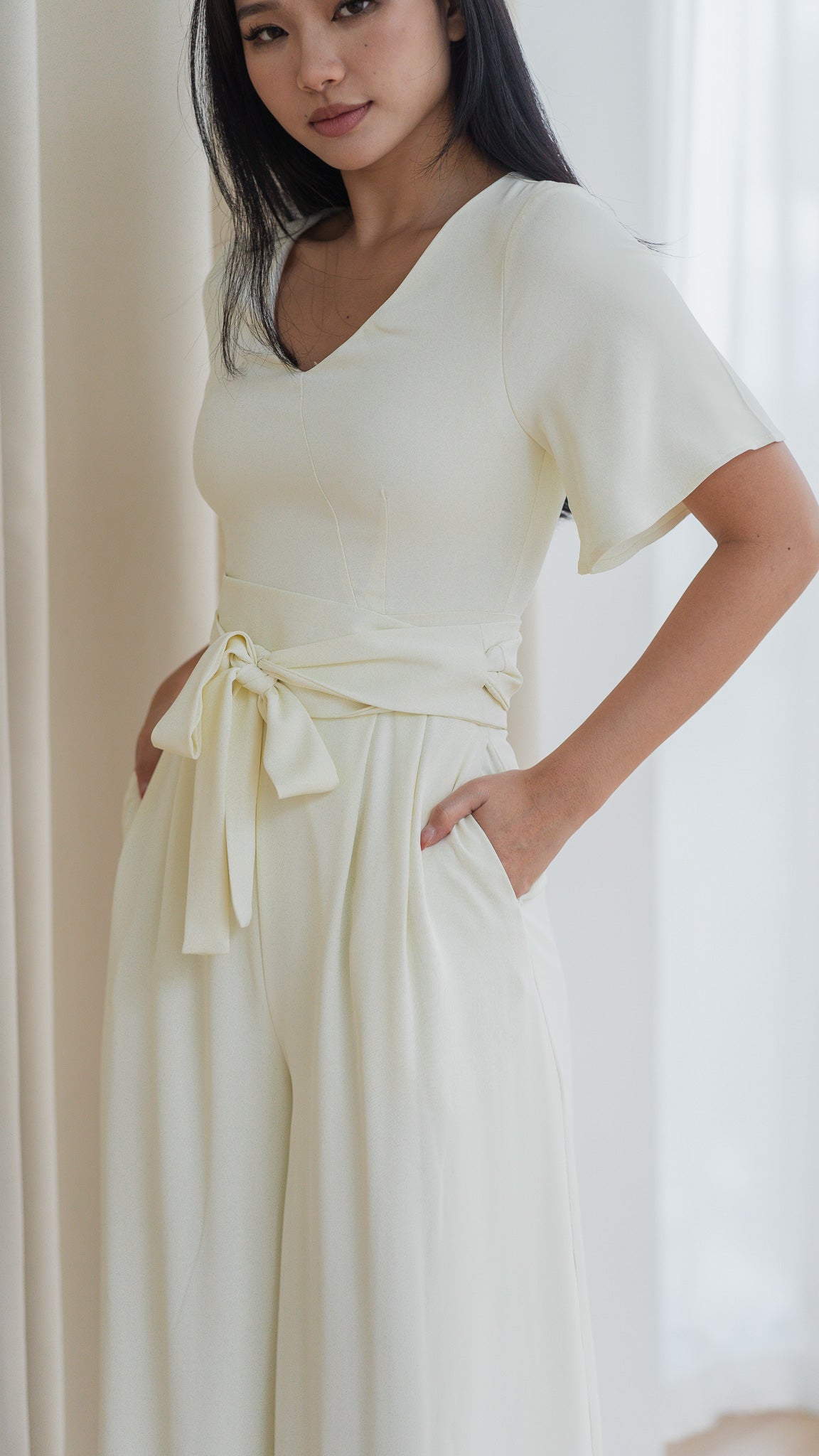 A Moment In Time Maxi Jumpsuit in Beige [ONLINE ONLY]