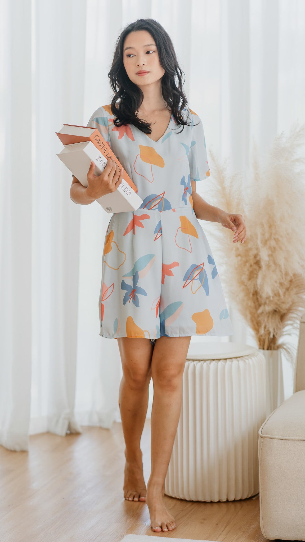 Sophie's Summer Sleeved Playsuit in Pastel [ONLINE ONLY]