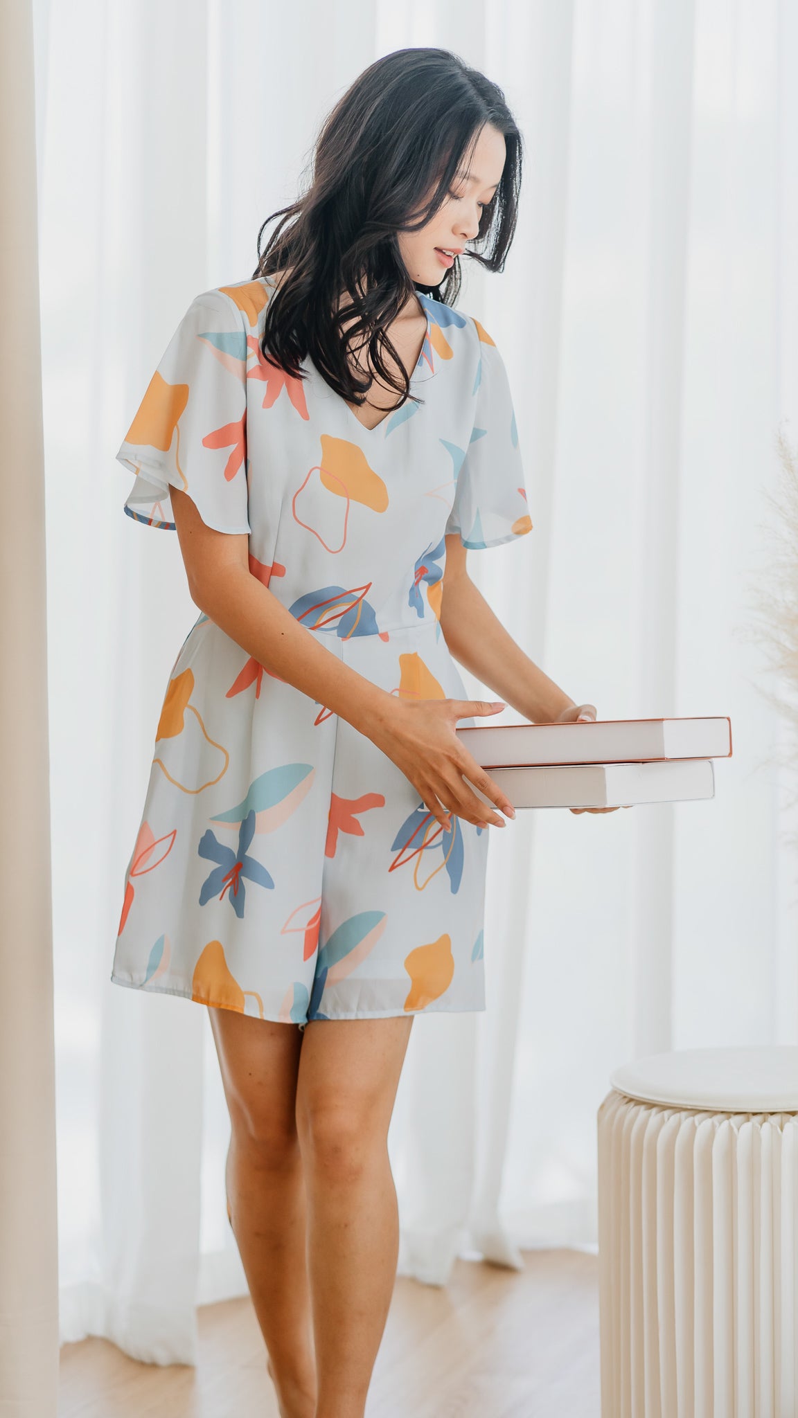 Sophie's Summer Sleeved Playsuit in Pastel [ONLINE ONLY]