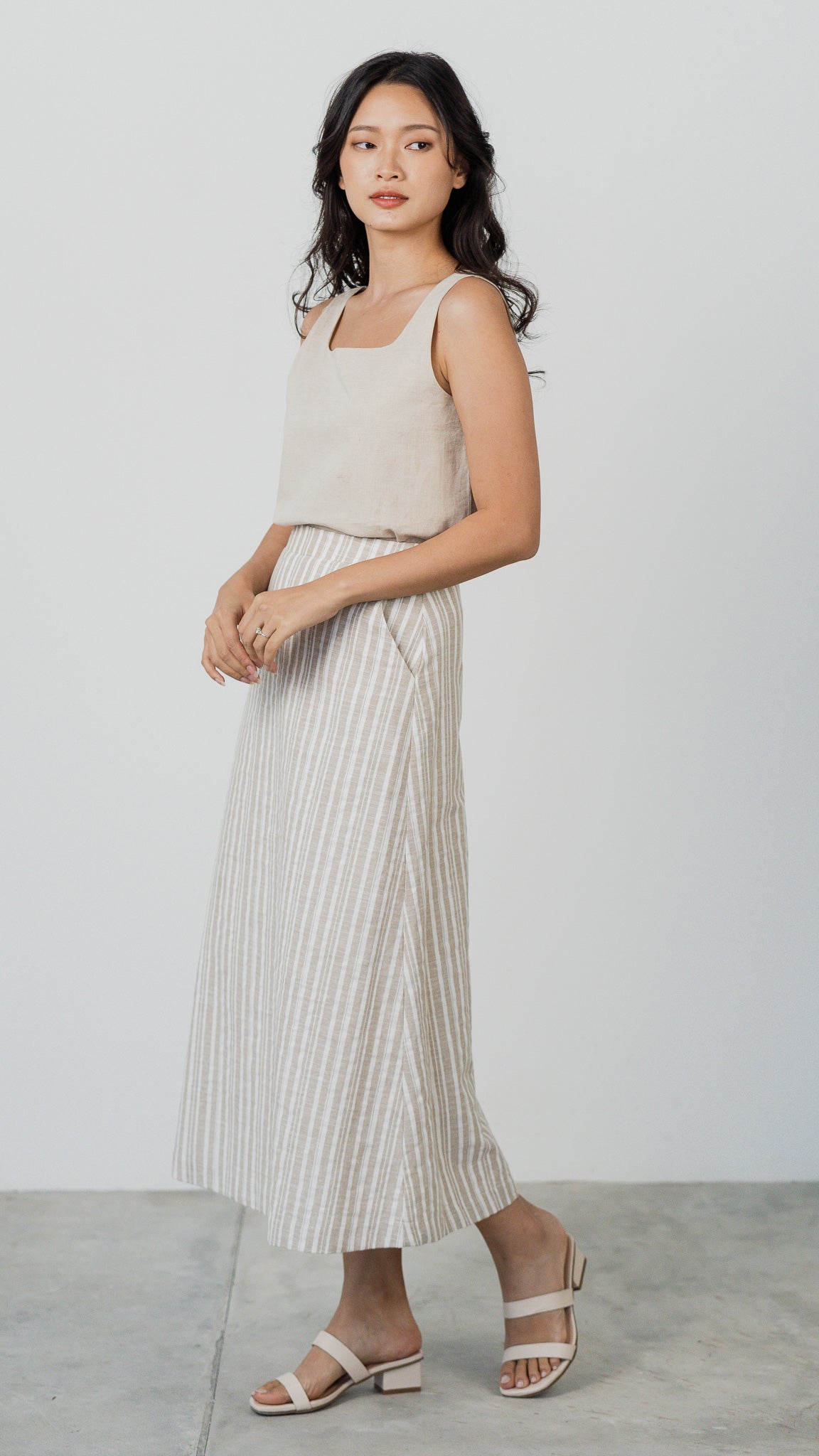 Resort Vibes Midi Skirt in Khaki [ONLINE ONLY]