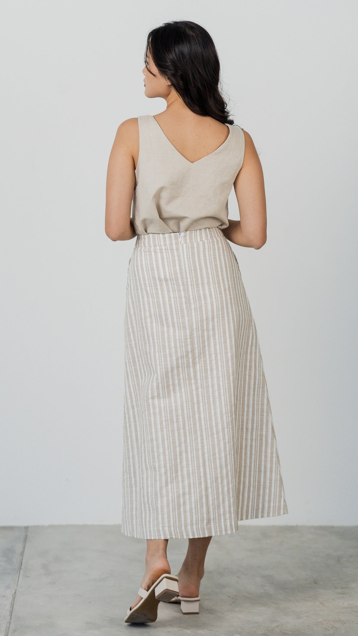 Resort Vibes Midi Skirt in Khaki [ONLINE ONLY]