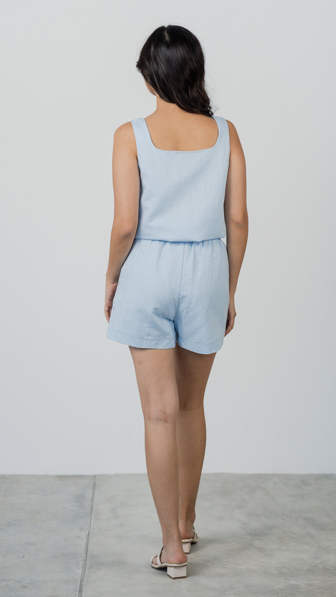 Take A Chill Pill Linen Shorts in Light Blue [ONLINE ONLY]