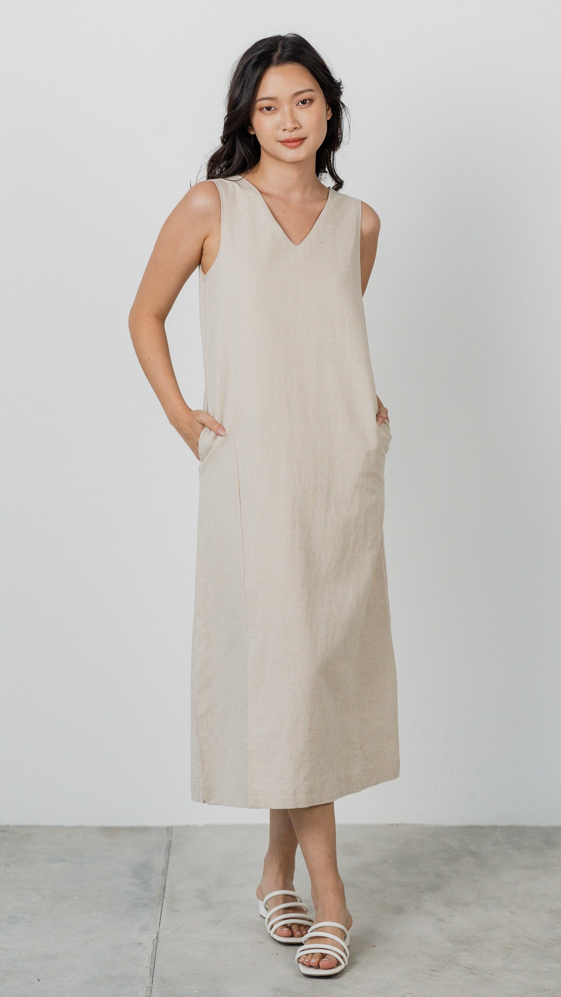 Seasons of Love Linen Dress in Linen Gray [ONLINE ONLY]