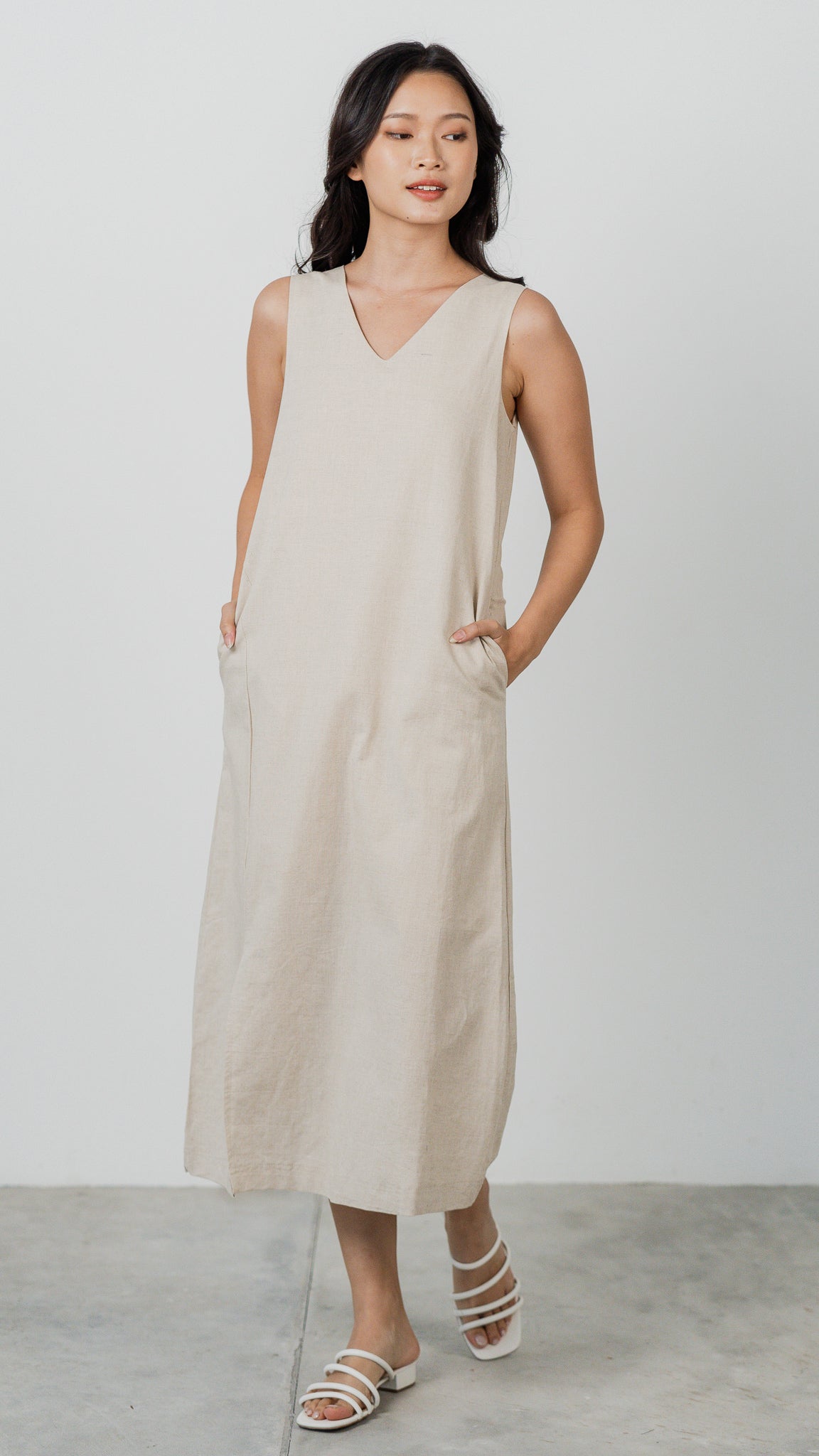 Seasons of Love Linen Dress in Linen Gray [ONLINE ONLY]