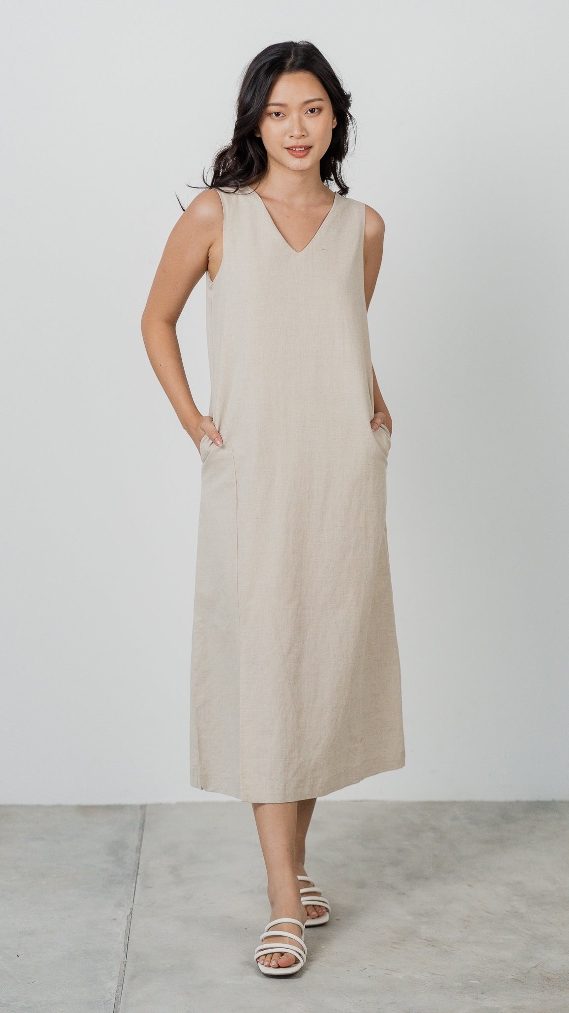 Seasons of Love Linen Dress in Linen Gray [ONLINE ONLY]