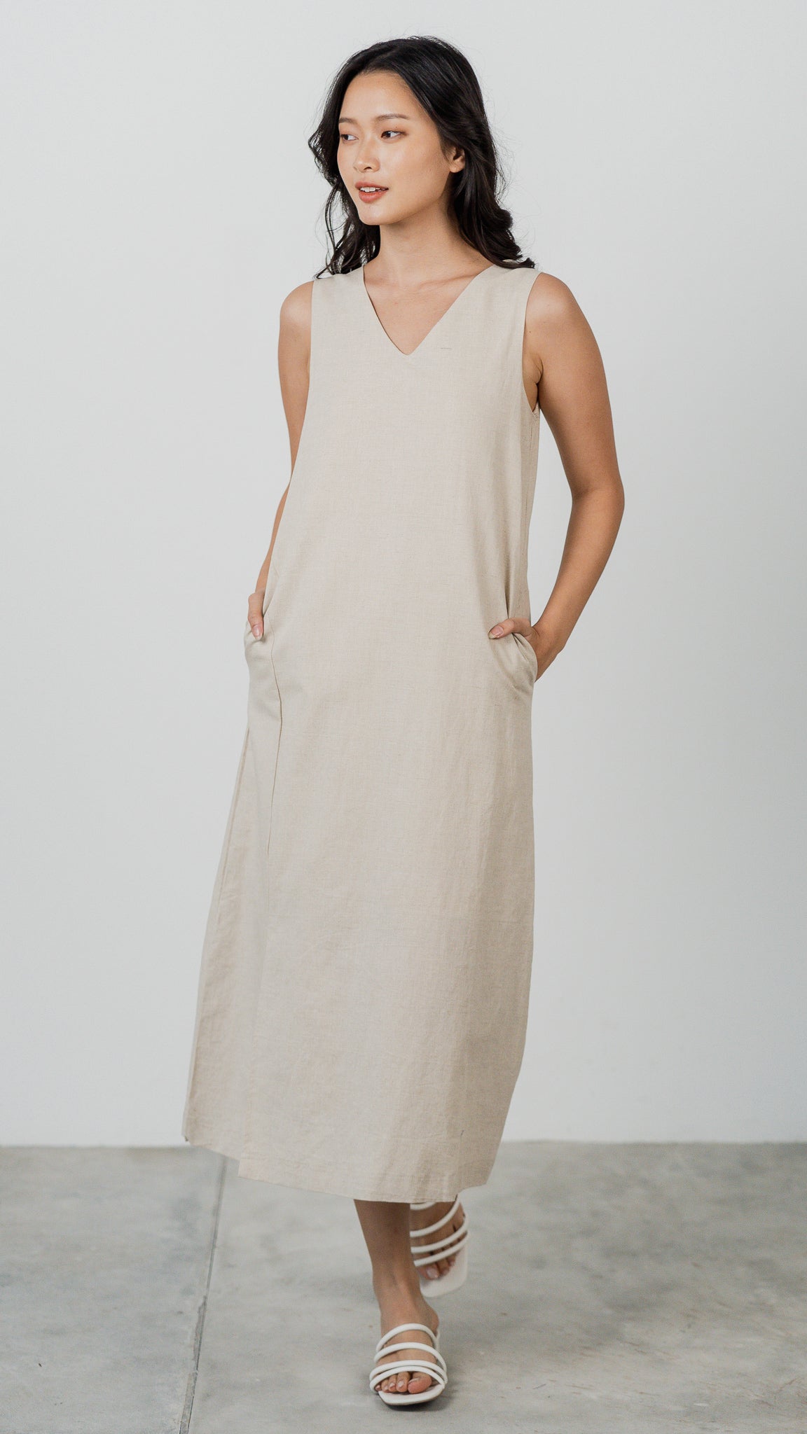 Seasons of Love Linen Dress in Linen Gray [ONLINE ONLY]