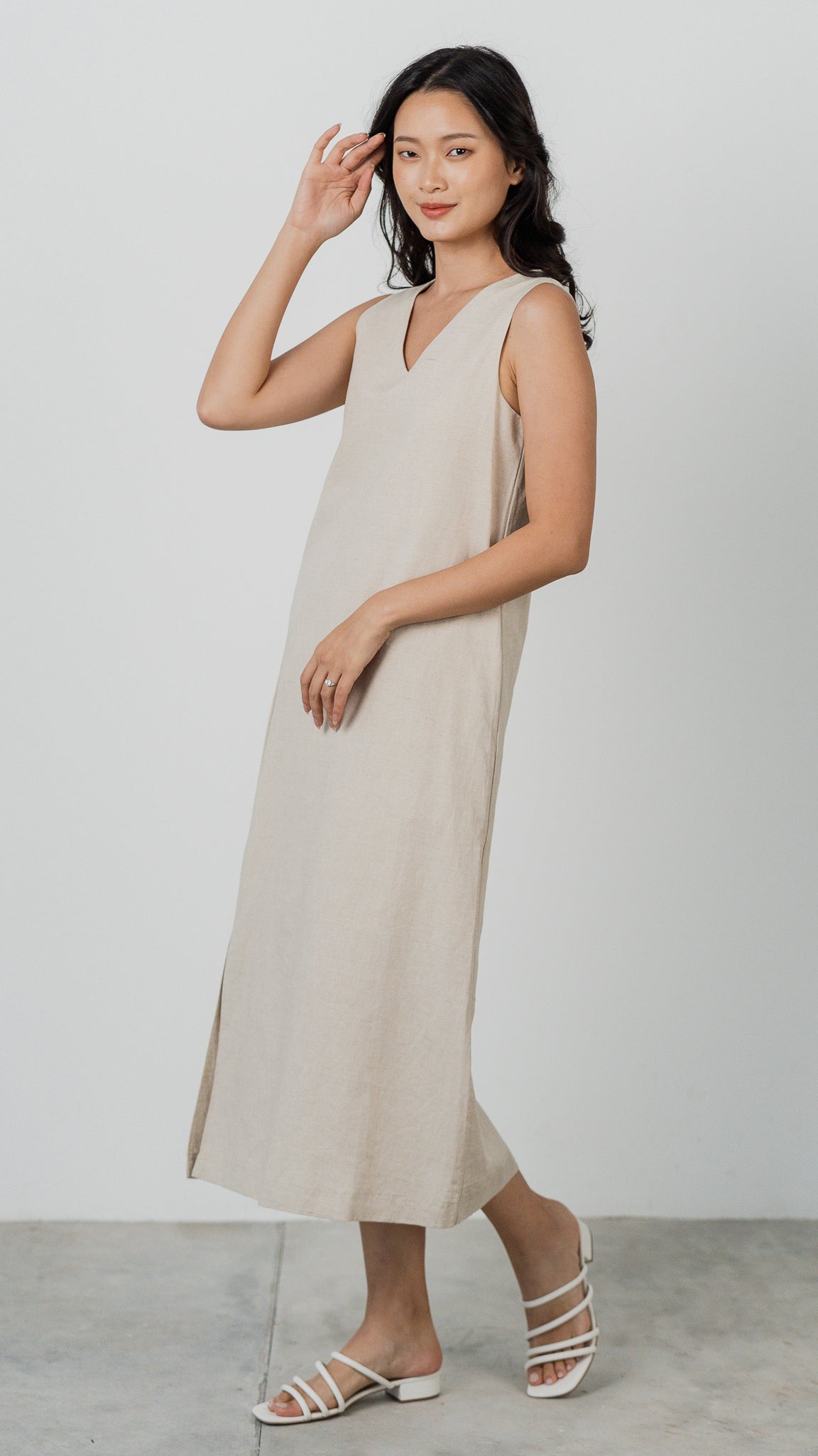 Seasons of Love Linen Dress in Linen Gray [ONLINE ONLY]