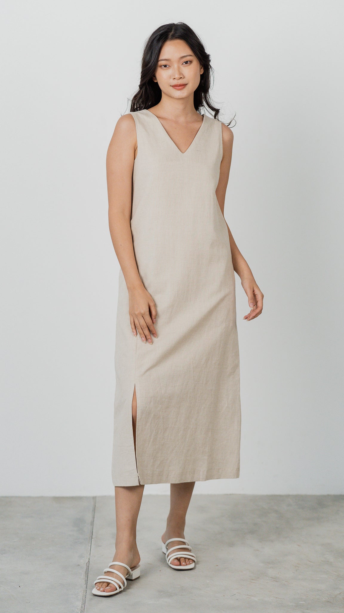 Seasons of Love Linen Dress in Linen Gray [ONLINE ONLY]