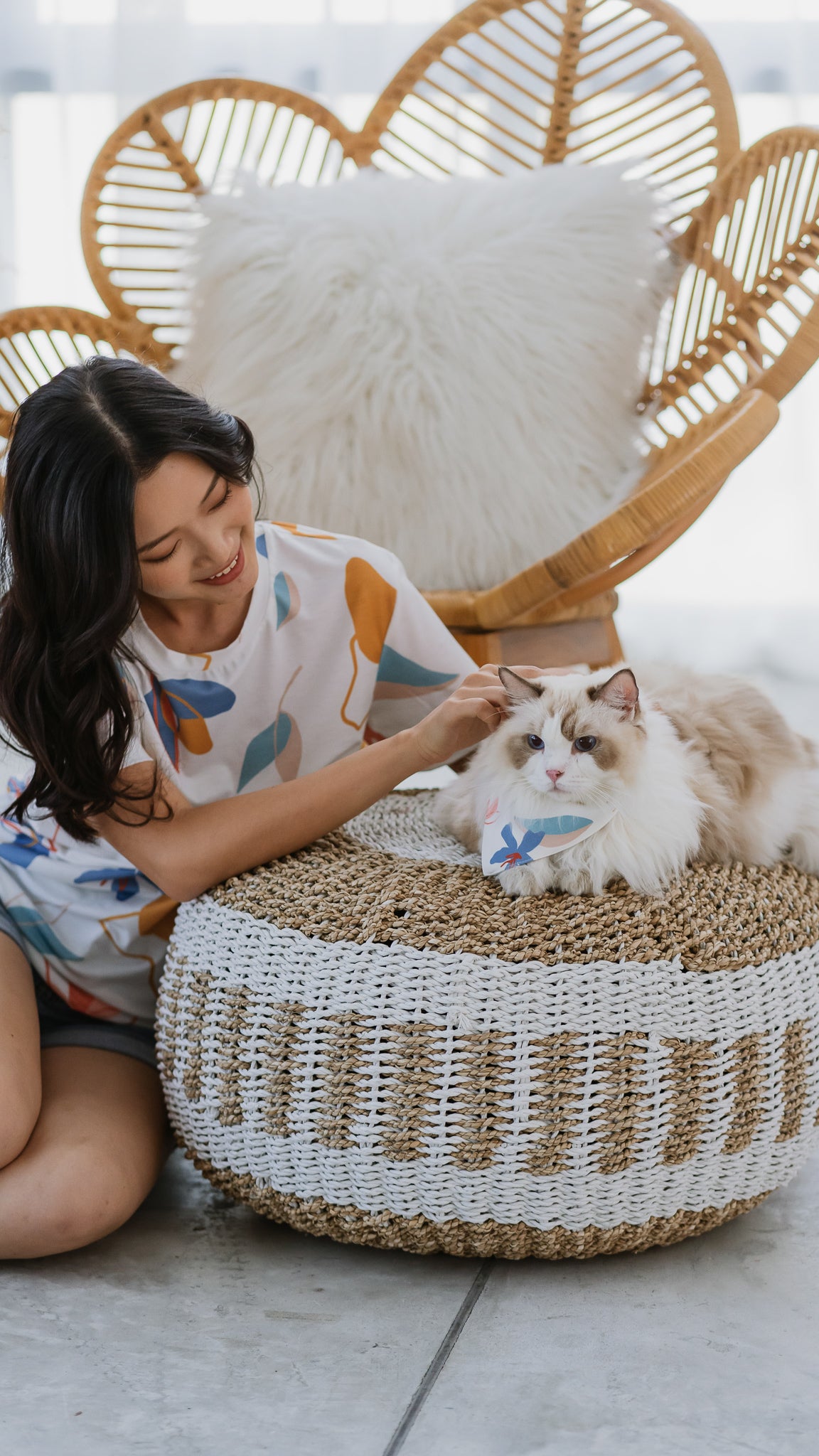 Sophie's Summer Pet Bandana in Navy/White